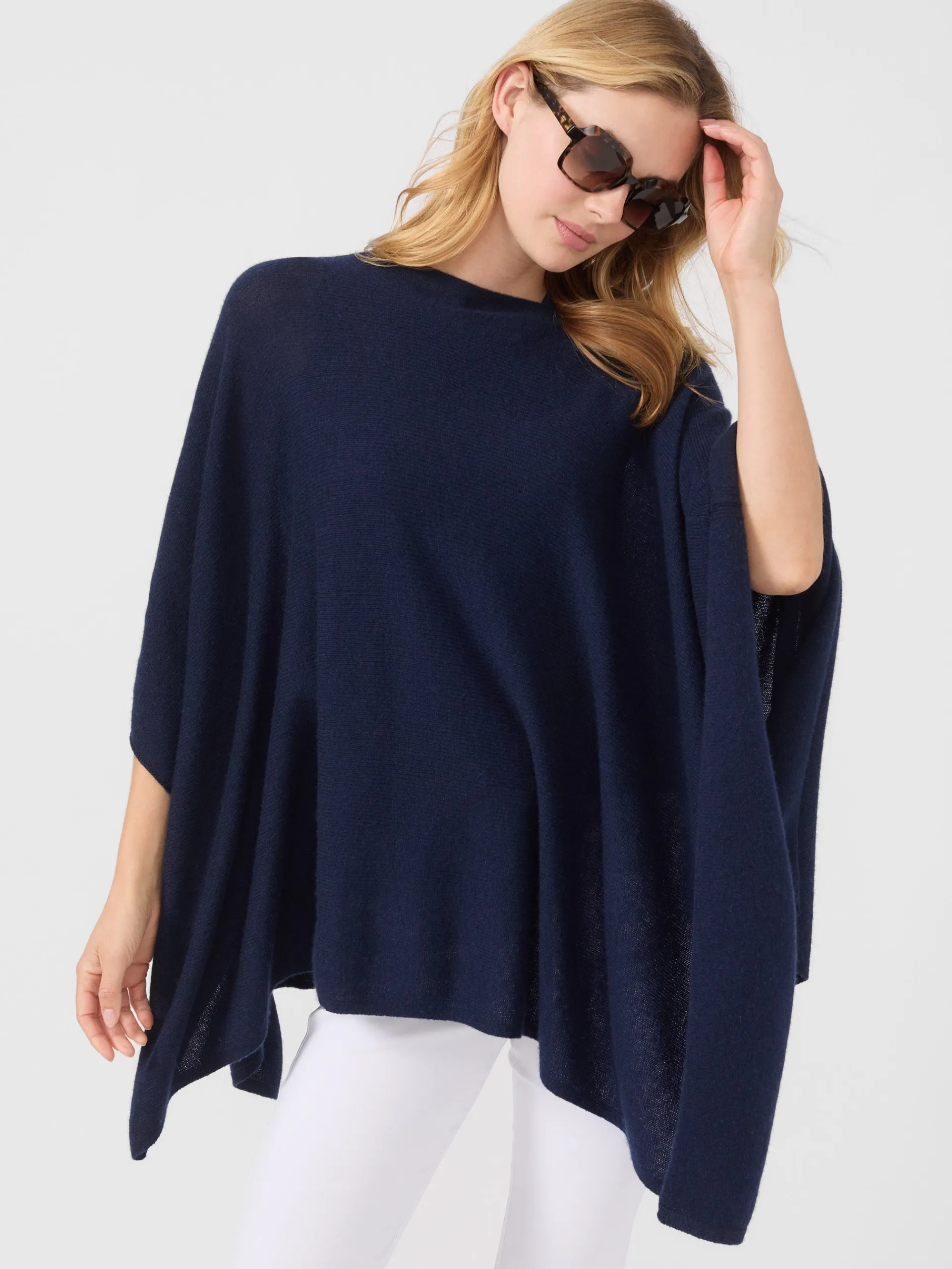J.McLaughlin Rale Cashmere Poncho Navy Fashion