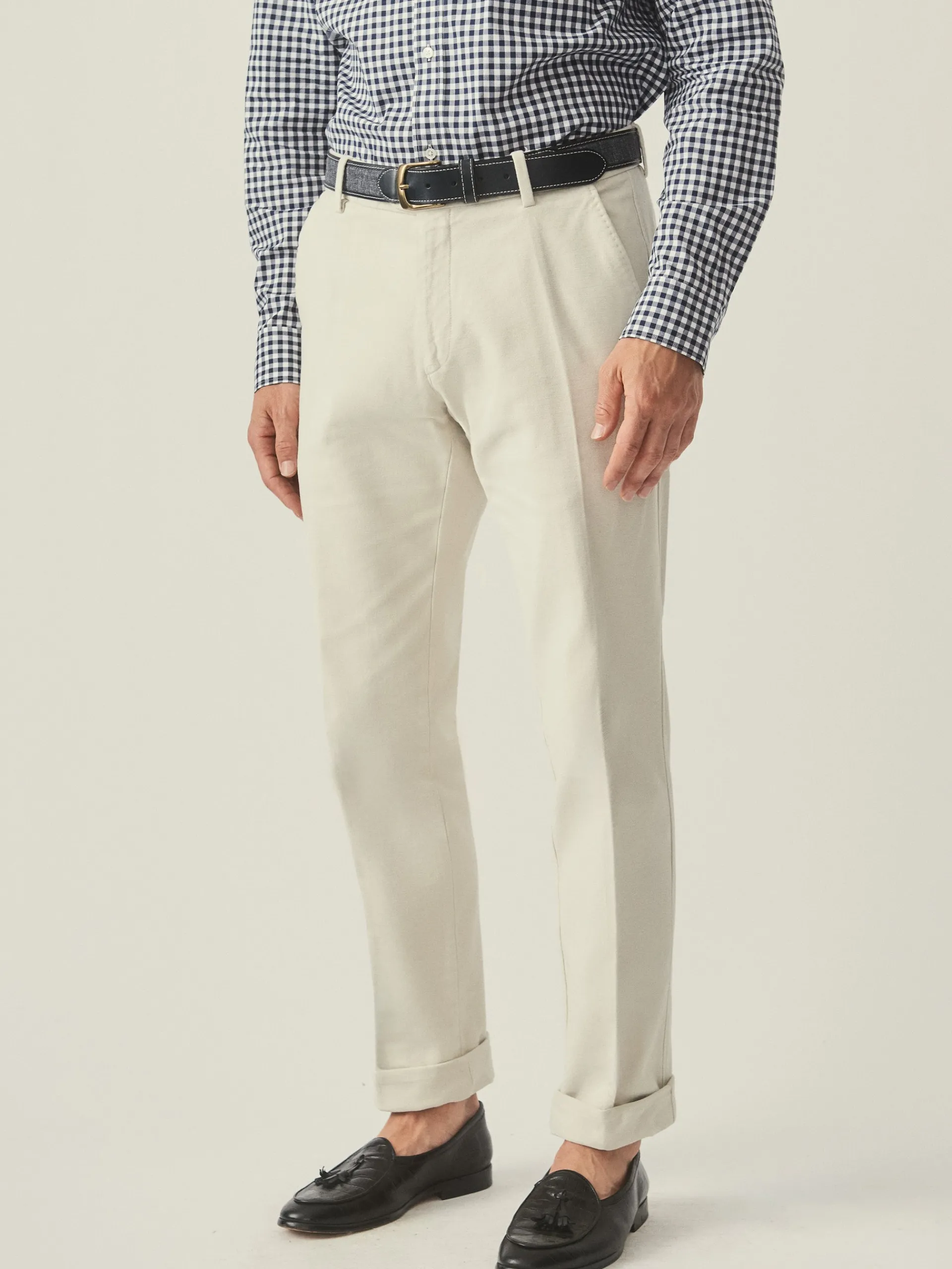 J.McLaughlin Redding Straight-Fit Chino Pants in Italian Moleskin Stone Online