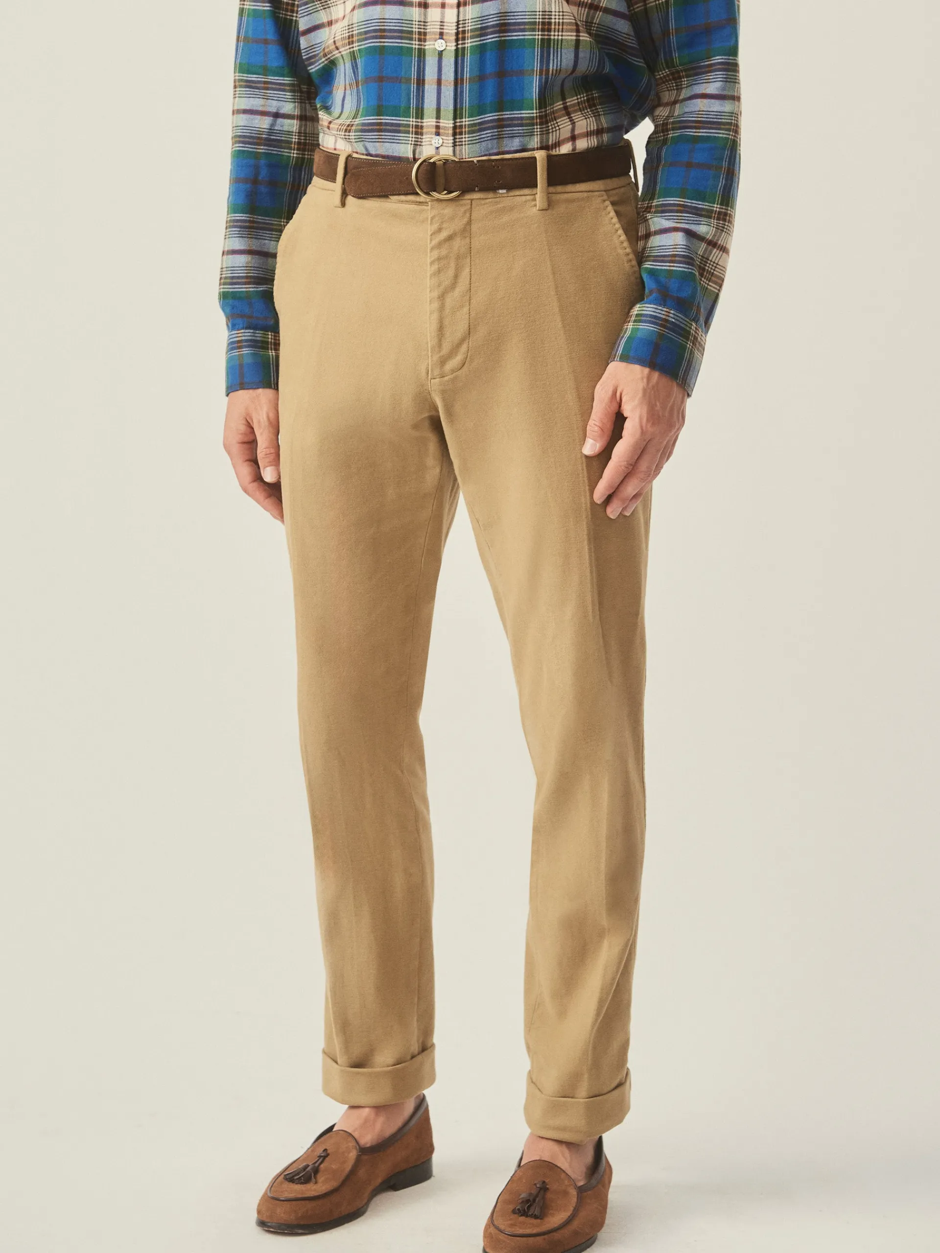 J.McLaughlin Redding Straight-Fit Chino Pants in Italian Moleskin BritishKhaki Discount