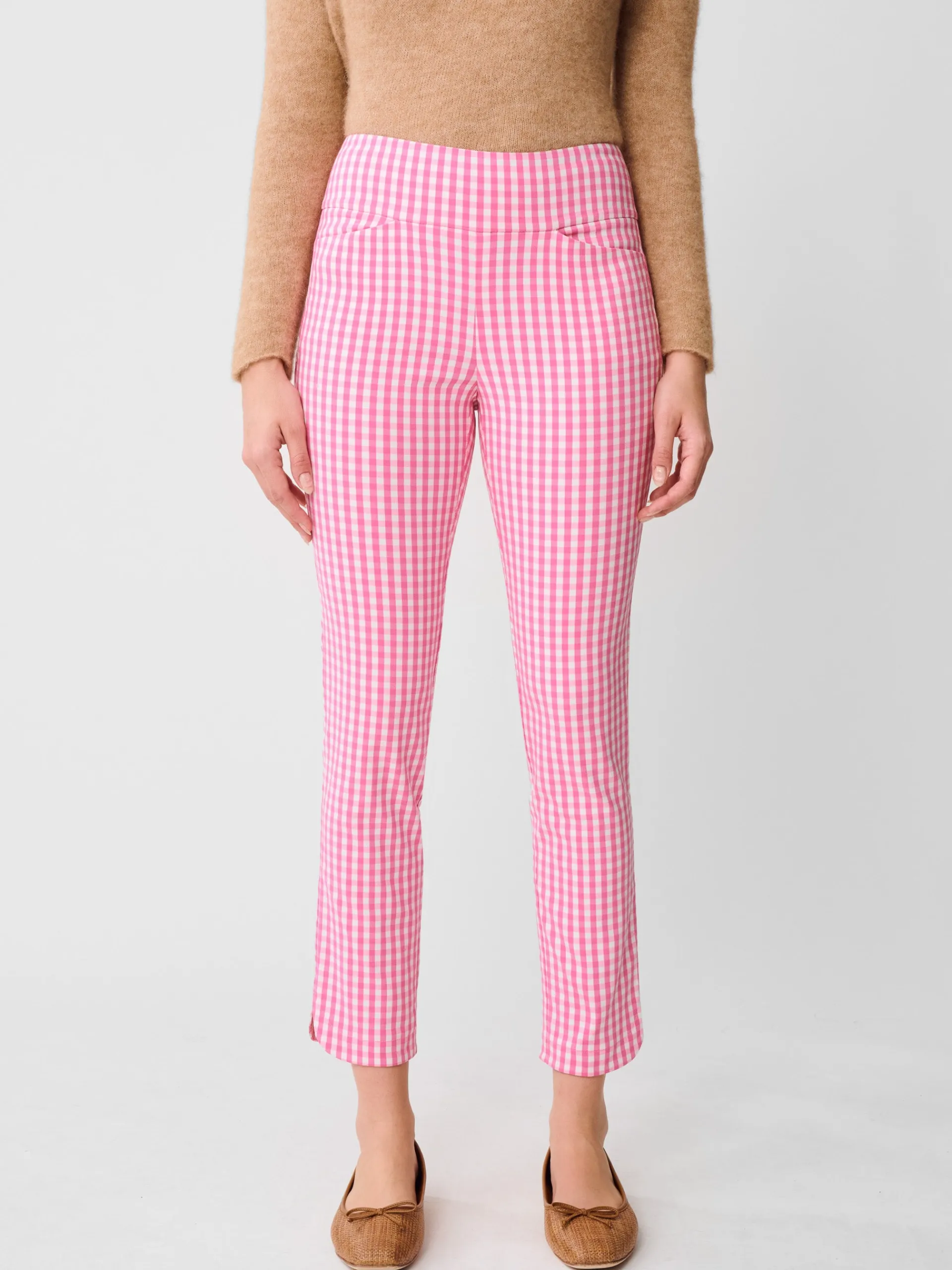 J.McLaughlin Romilly Pants in Gingham HotPink/White Flash Sale