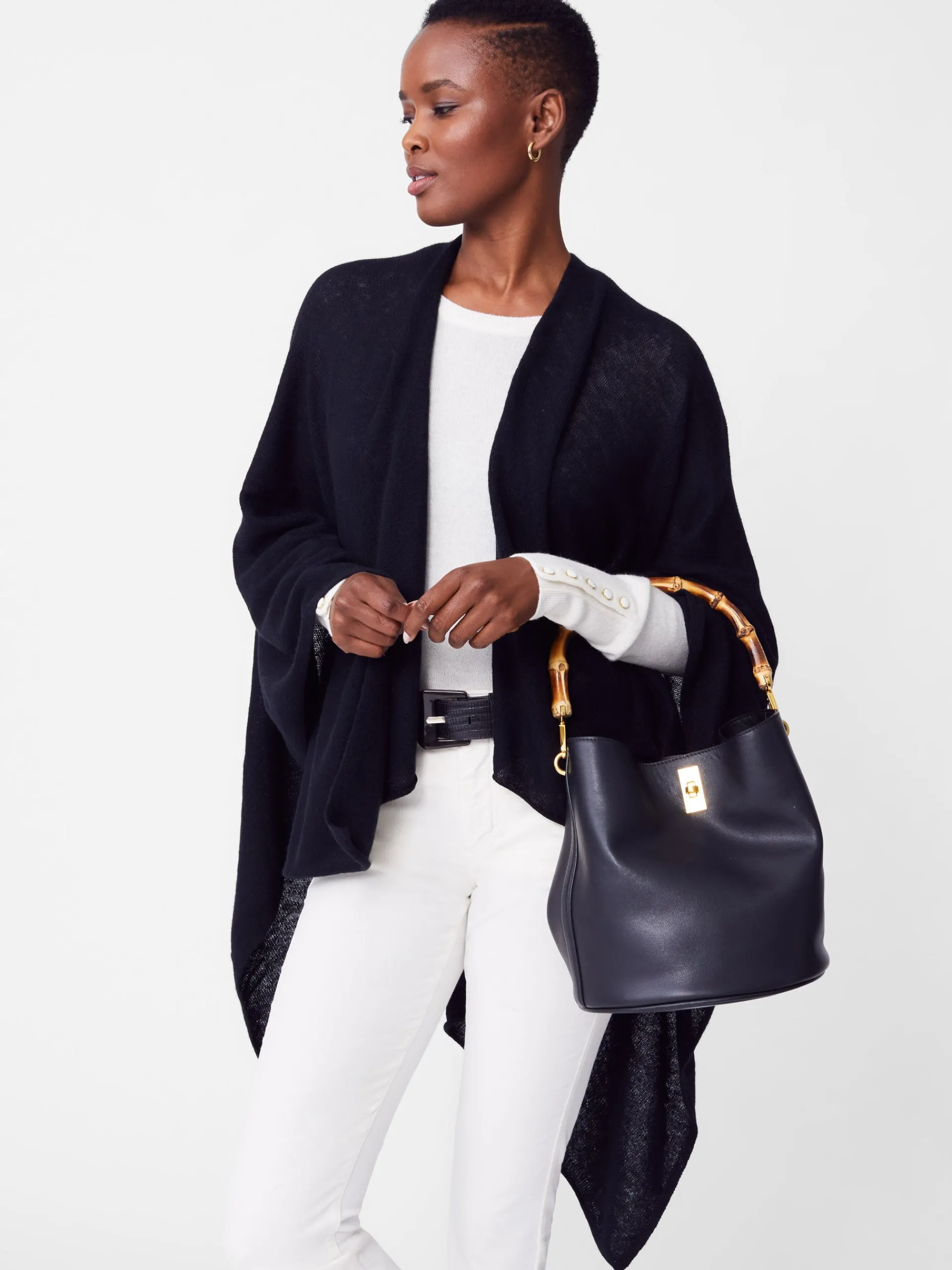 J.McLaughlin Rossi Cashmere Wrap Black Discount