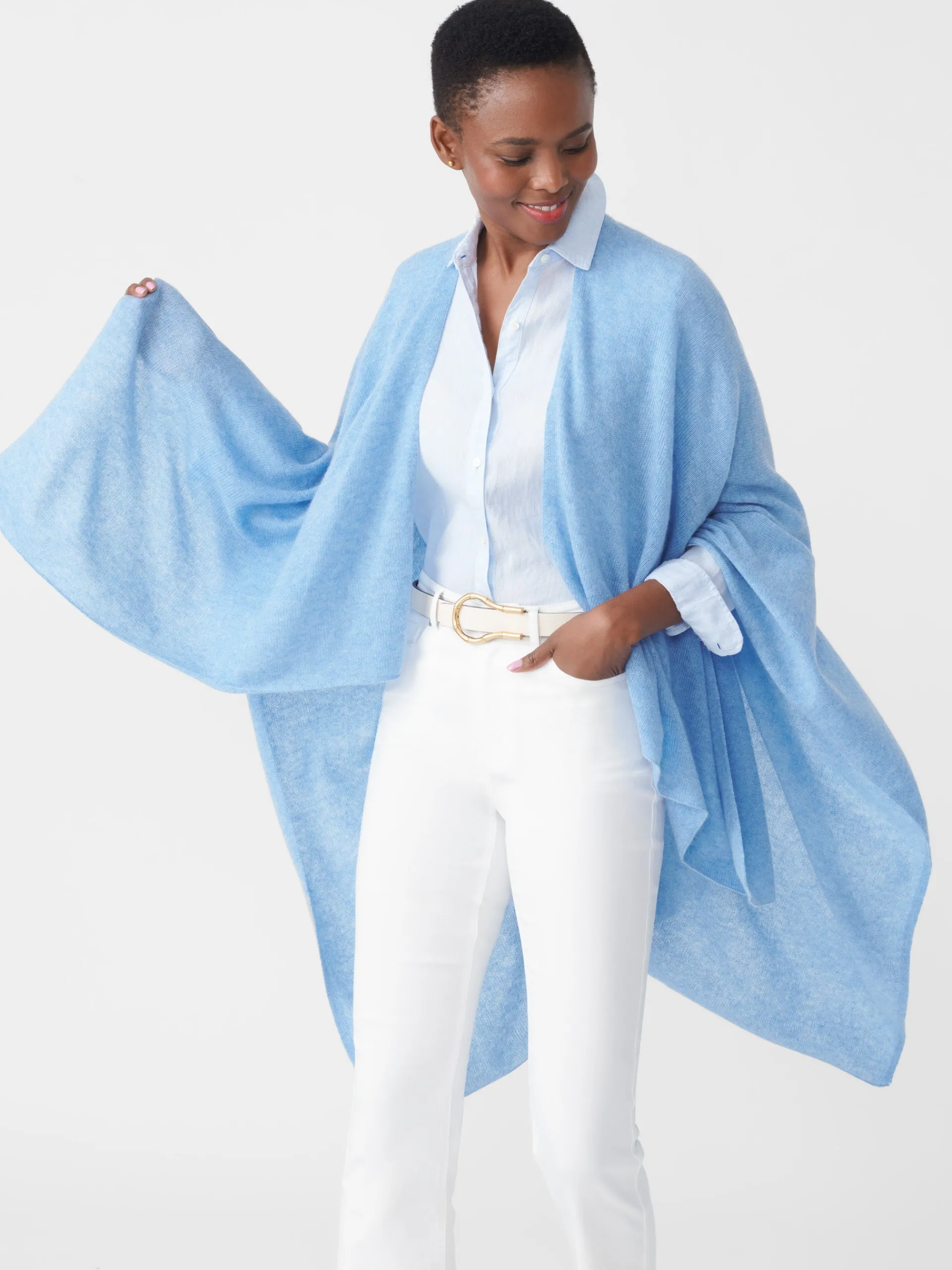 J.McLaughlin Rossi Cashmere Wrap IndigoBlue Outlet