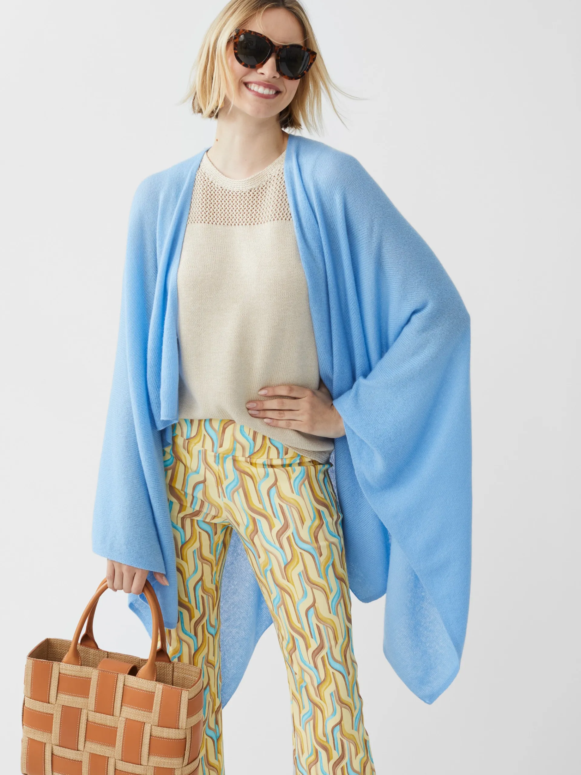 J.McLaughlin Rossi Cashmere Wrap LightBlue Hot