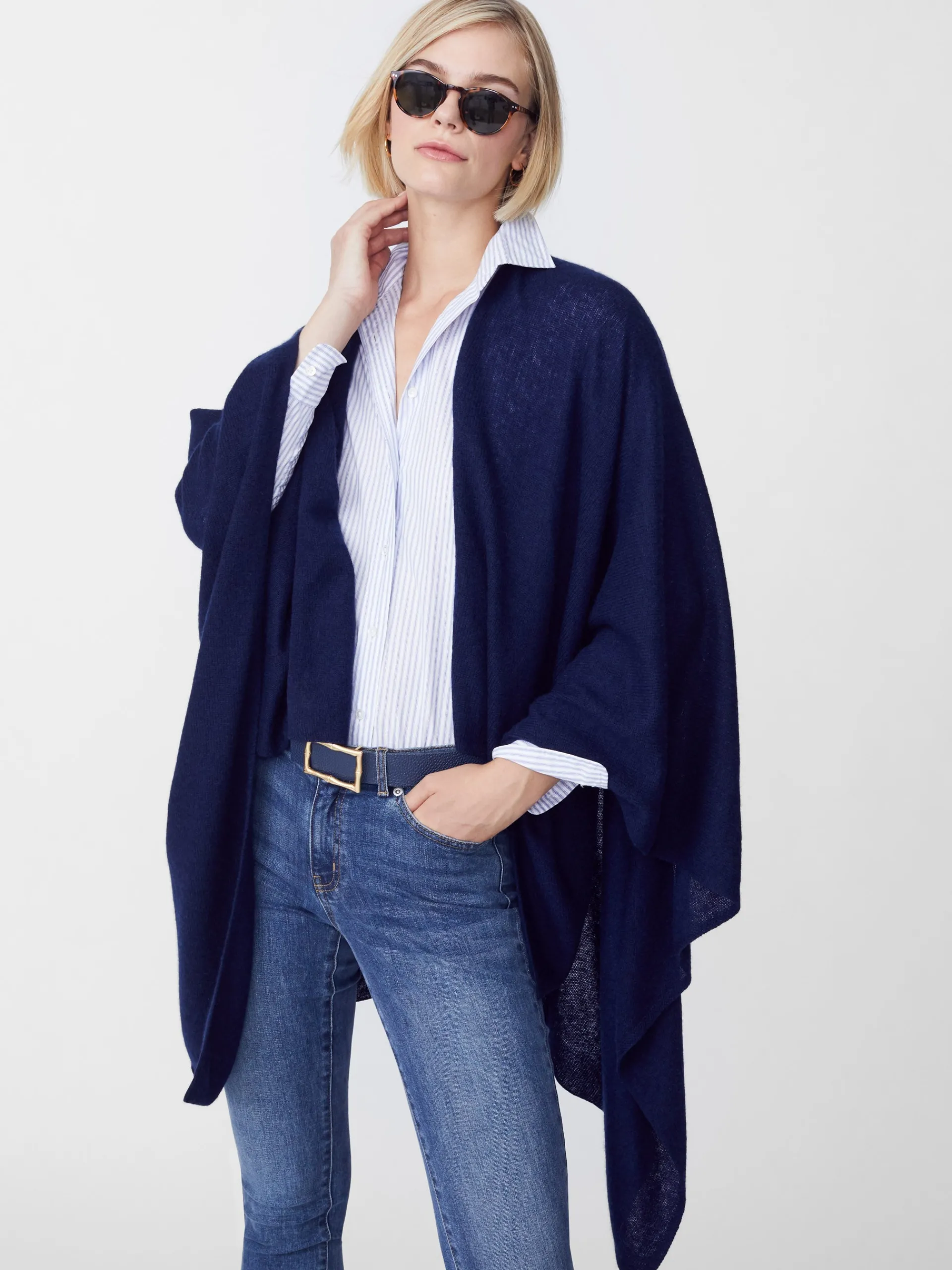 J.McLaughlin Rossi Cashmere Wrap Navy Store