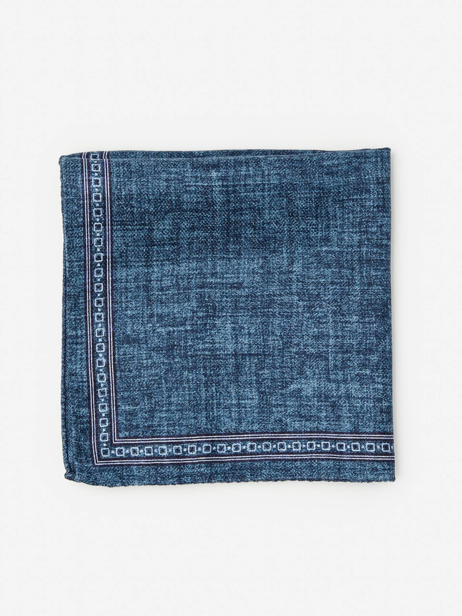 J.McLaughlin Silk Pocket Square Denim Flash Sale