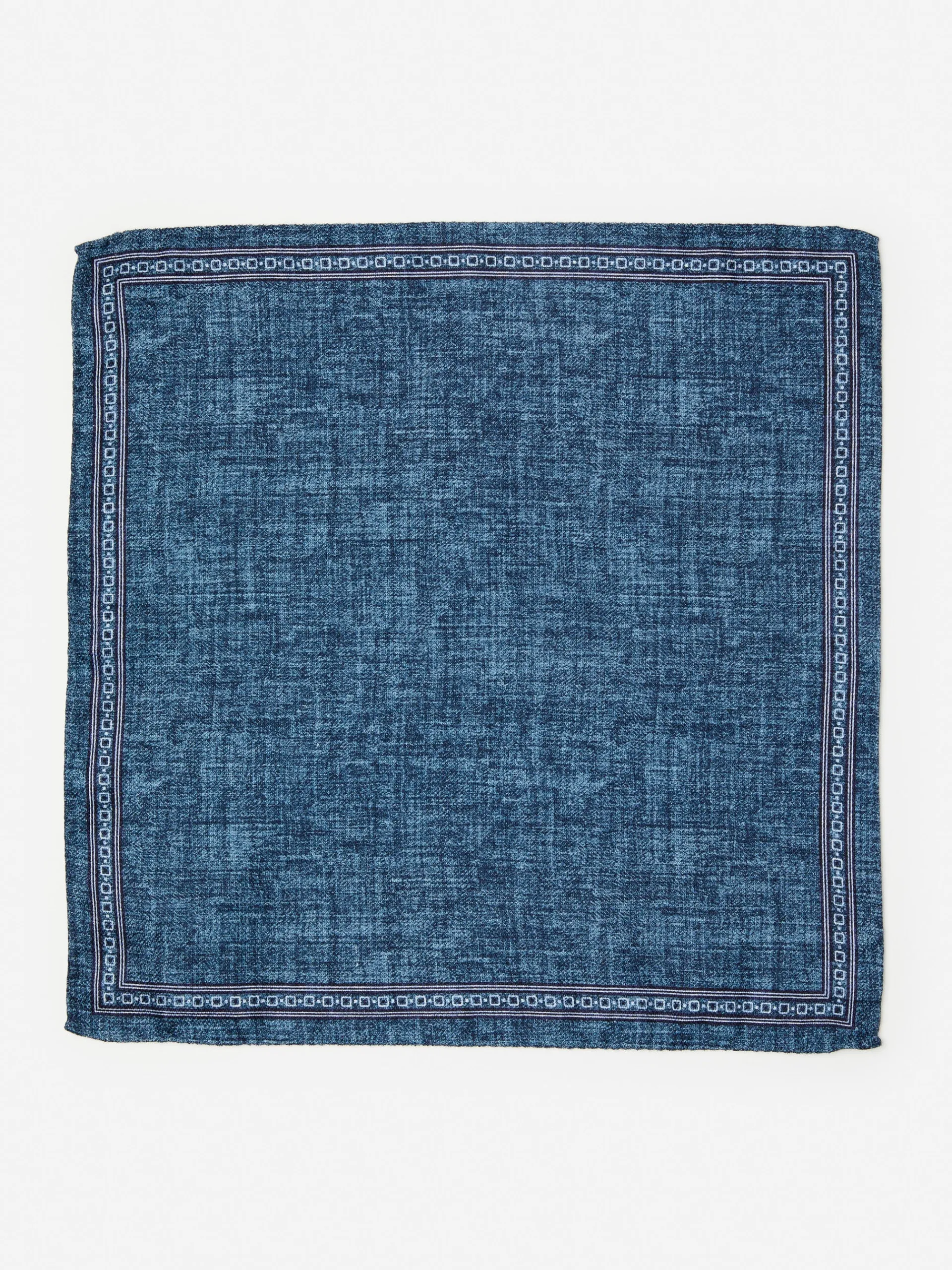 J.McLaughlin Silk Pocket Square Denim Flash Sale