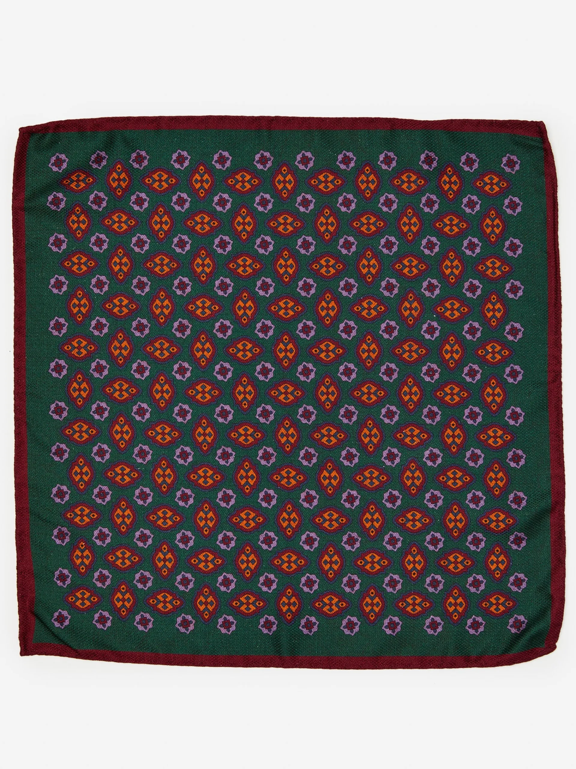 J.McLaughlin Silk Pocket Square in Foulard Green Shop