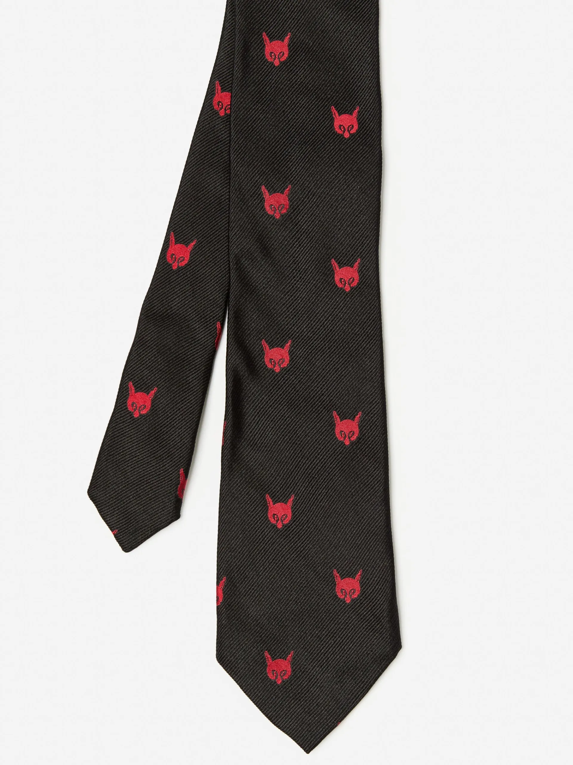 J.McLaughlin Silk Tie in Fox Head Black/Red Online