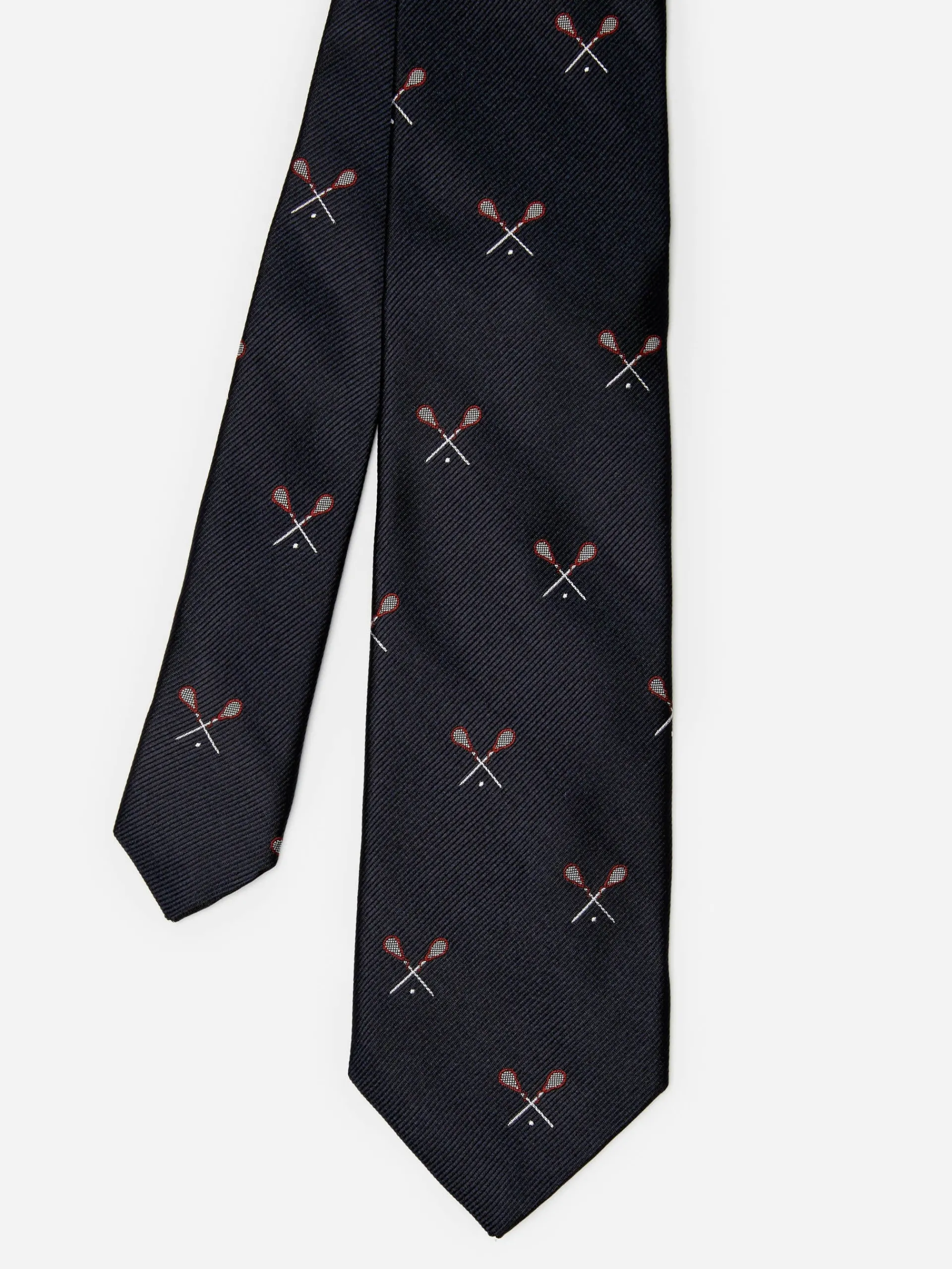 J.McLaughlin Silk Tie in Lacrosse Sticks Black Discount