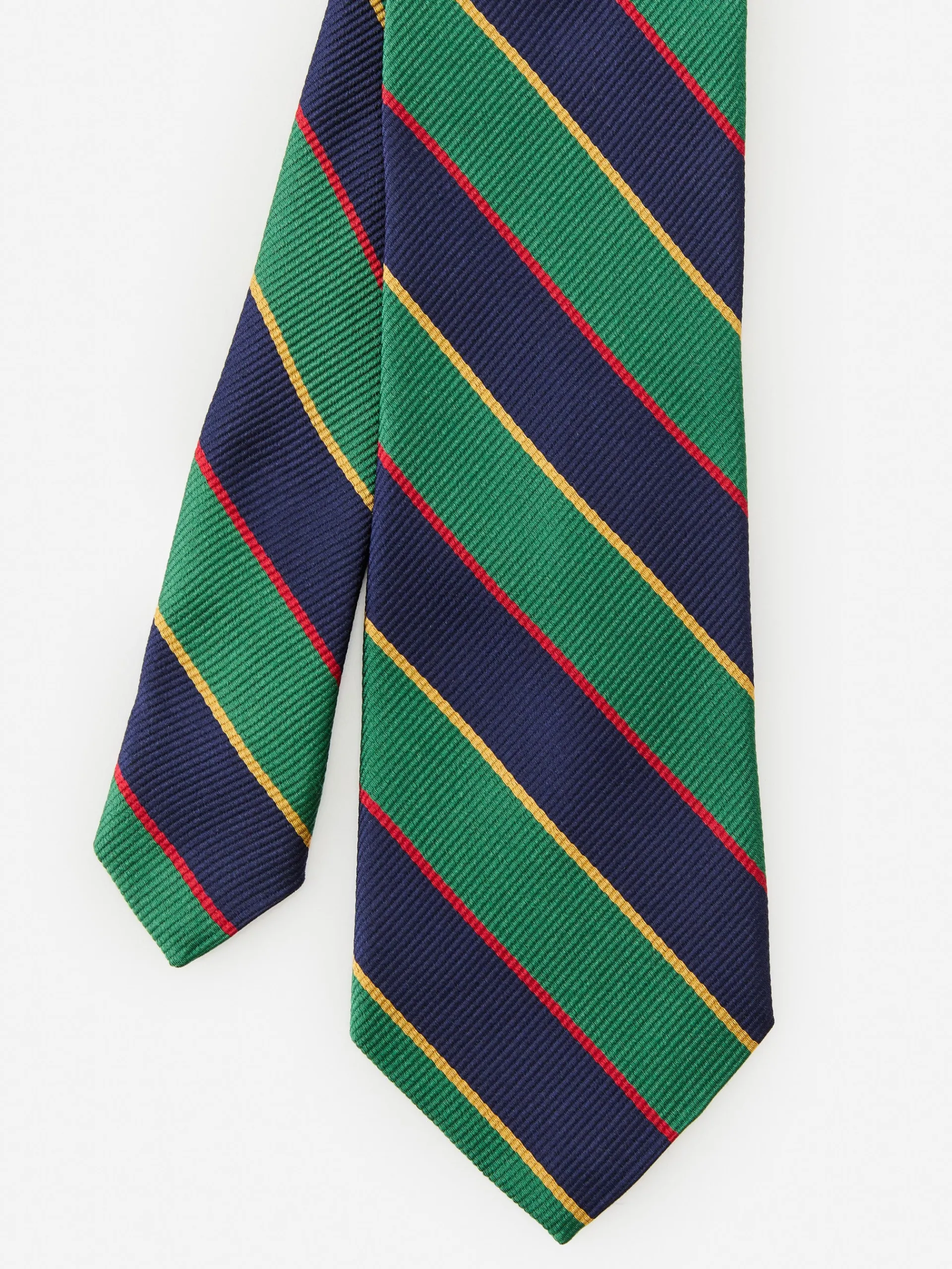 J.McLaughlin Silk Tie in Stripe Green/Blue Flash Sale