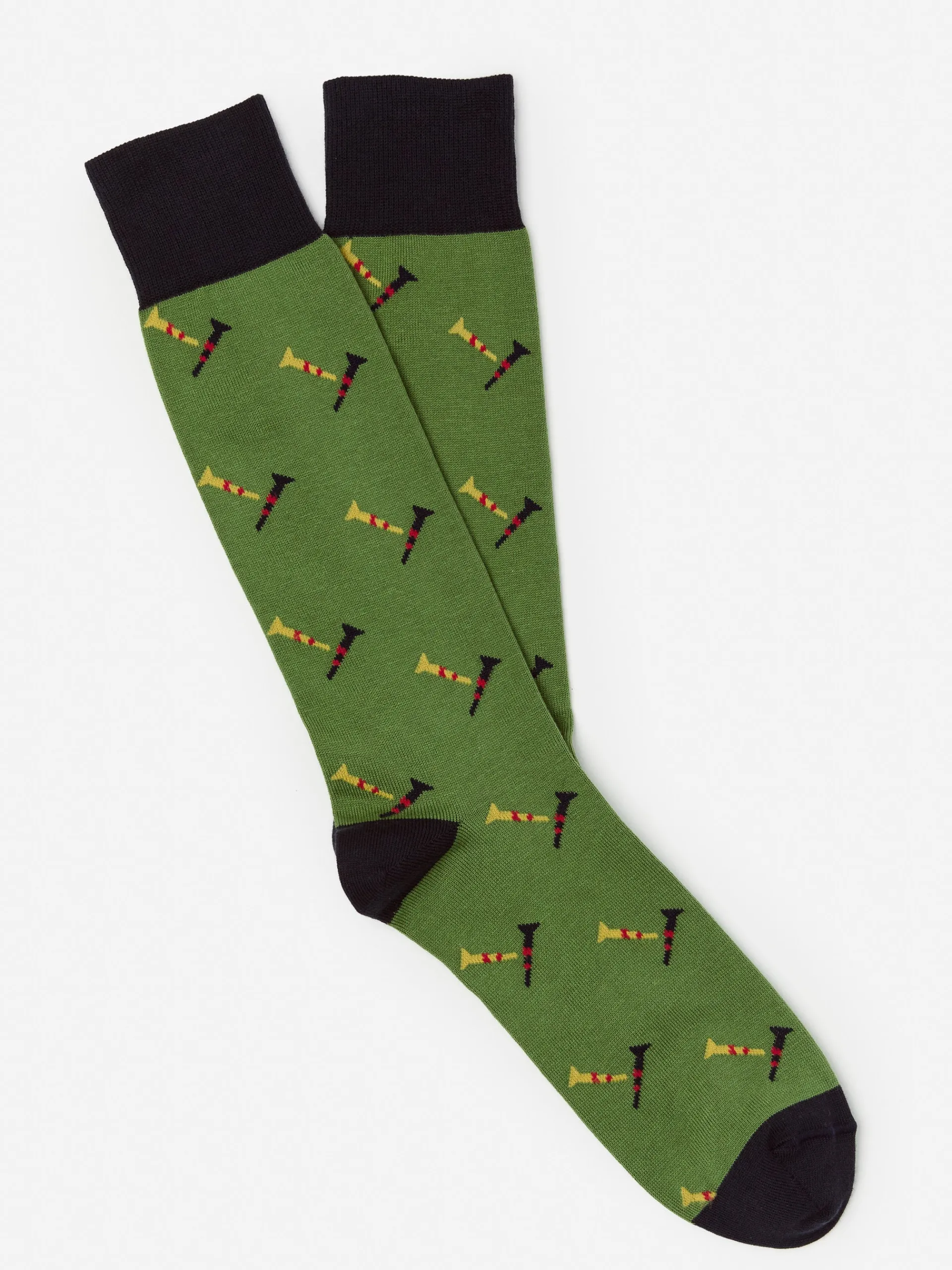 J.McLaughlin Socks in Golf Tee DarkGreen/Navy Clearance