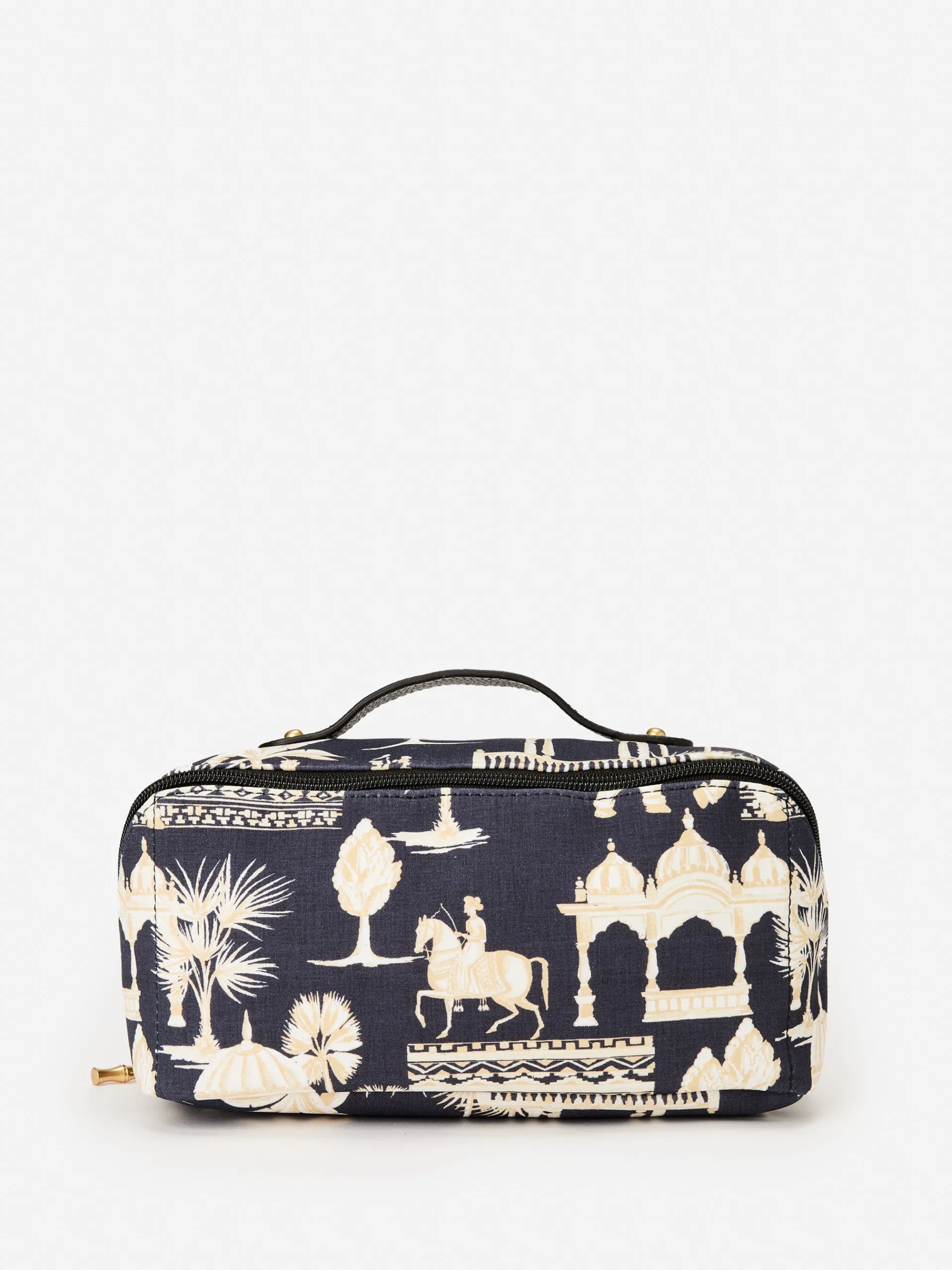 J.McLaughlin Stash Cosmetic Bag in Mini Desert Toile Black/Sand Clearance