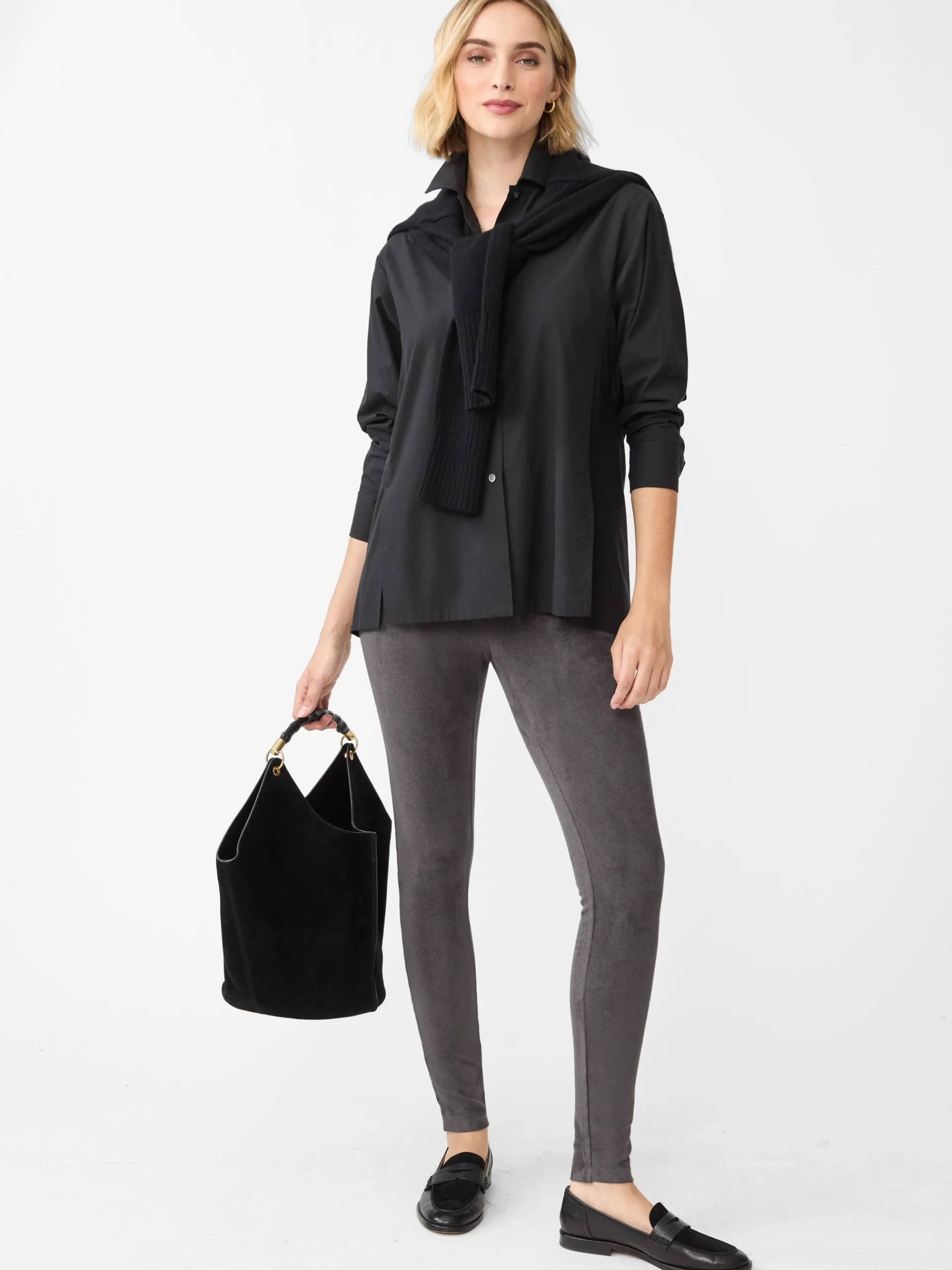 J.McLaughlin Suri Faux Suede Leggings DarkCharcoal Fashion