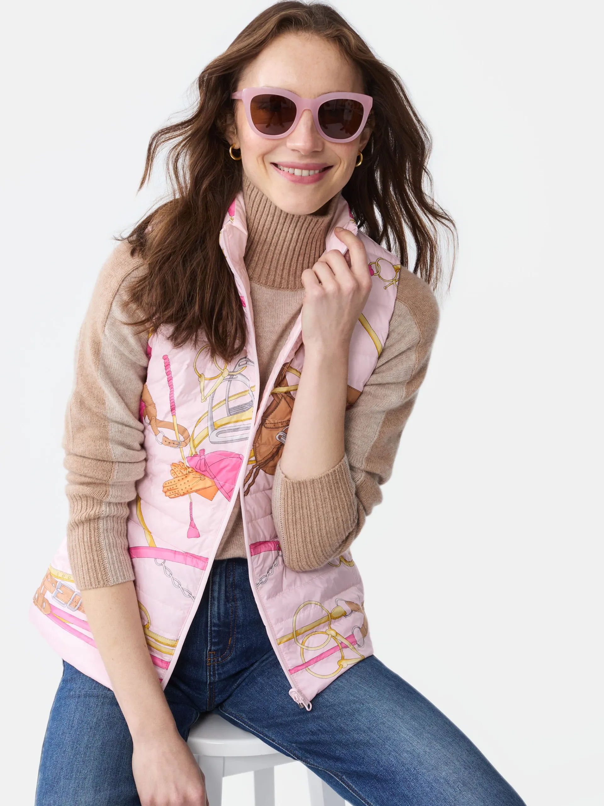 J.McLaughlin Tahoe Reversible Puffer Vest in Neo Gulltopp LightPink/Pink Best Sale
