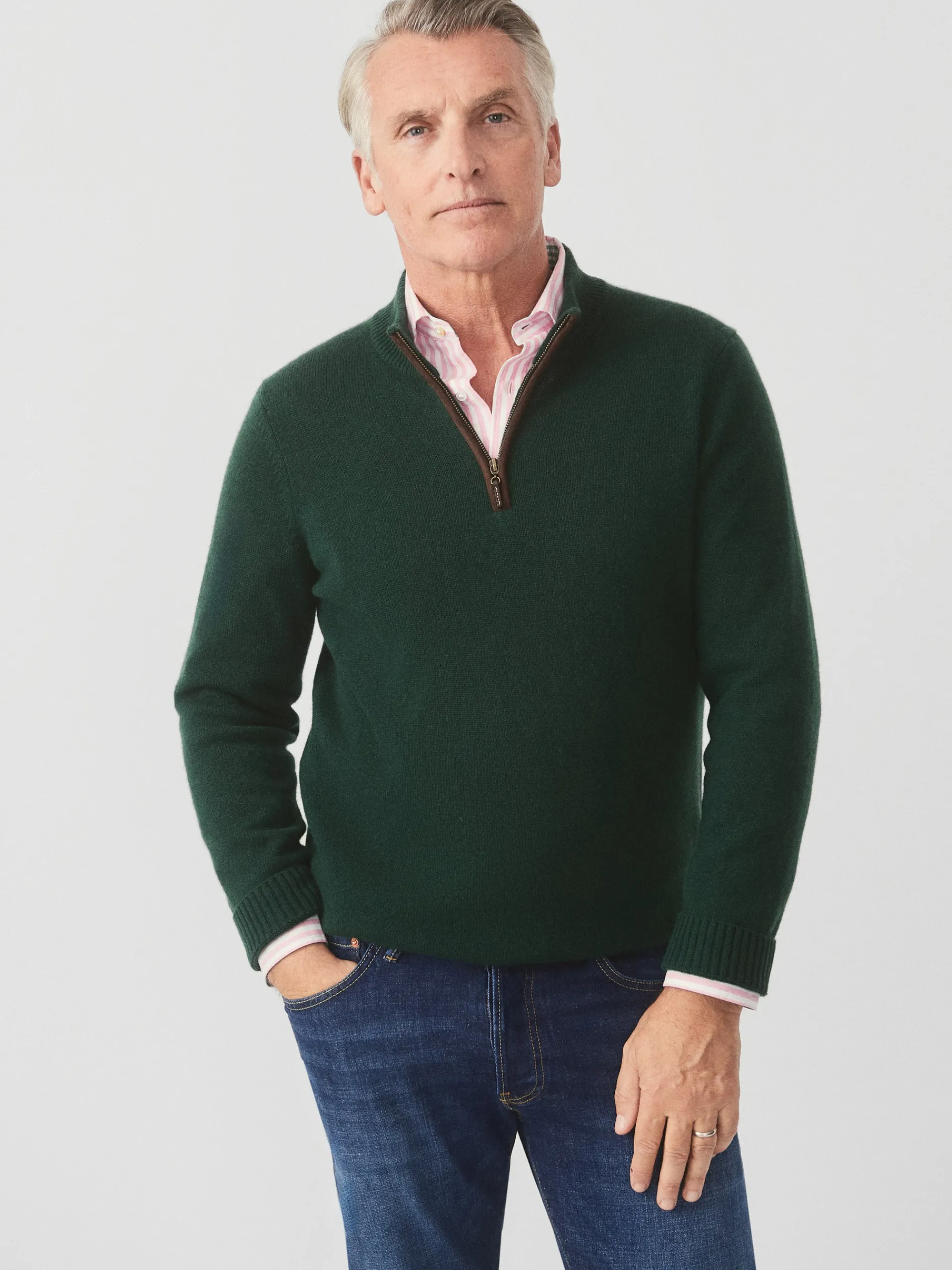J.McLaughlin Tate Cashmere Sweater BottleGreen Flash Sale