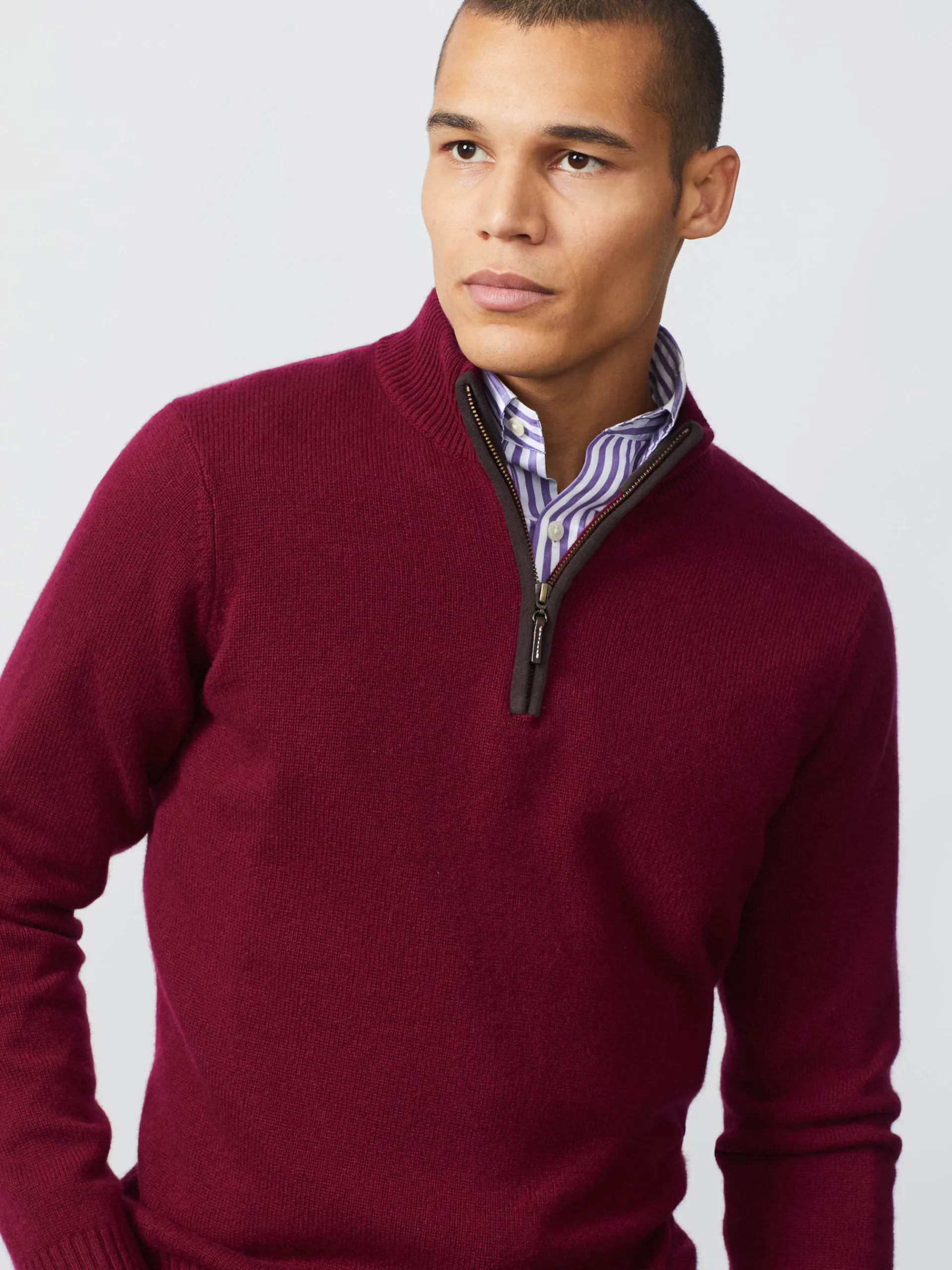 J.McLaughlin Tate Cashmere Sweater HeatherWine Fashion