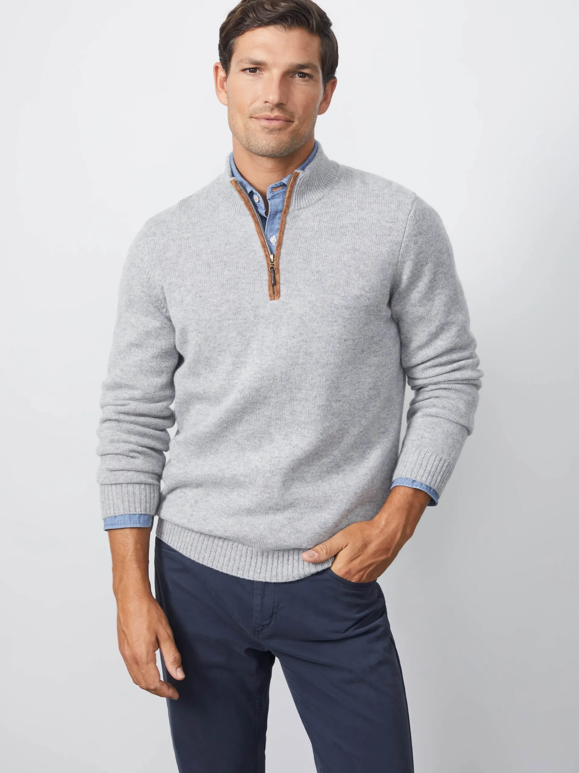 J.McLaughlin Tate Cashmere Sweater LightGray New