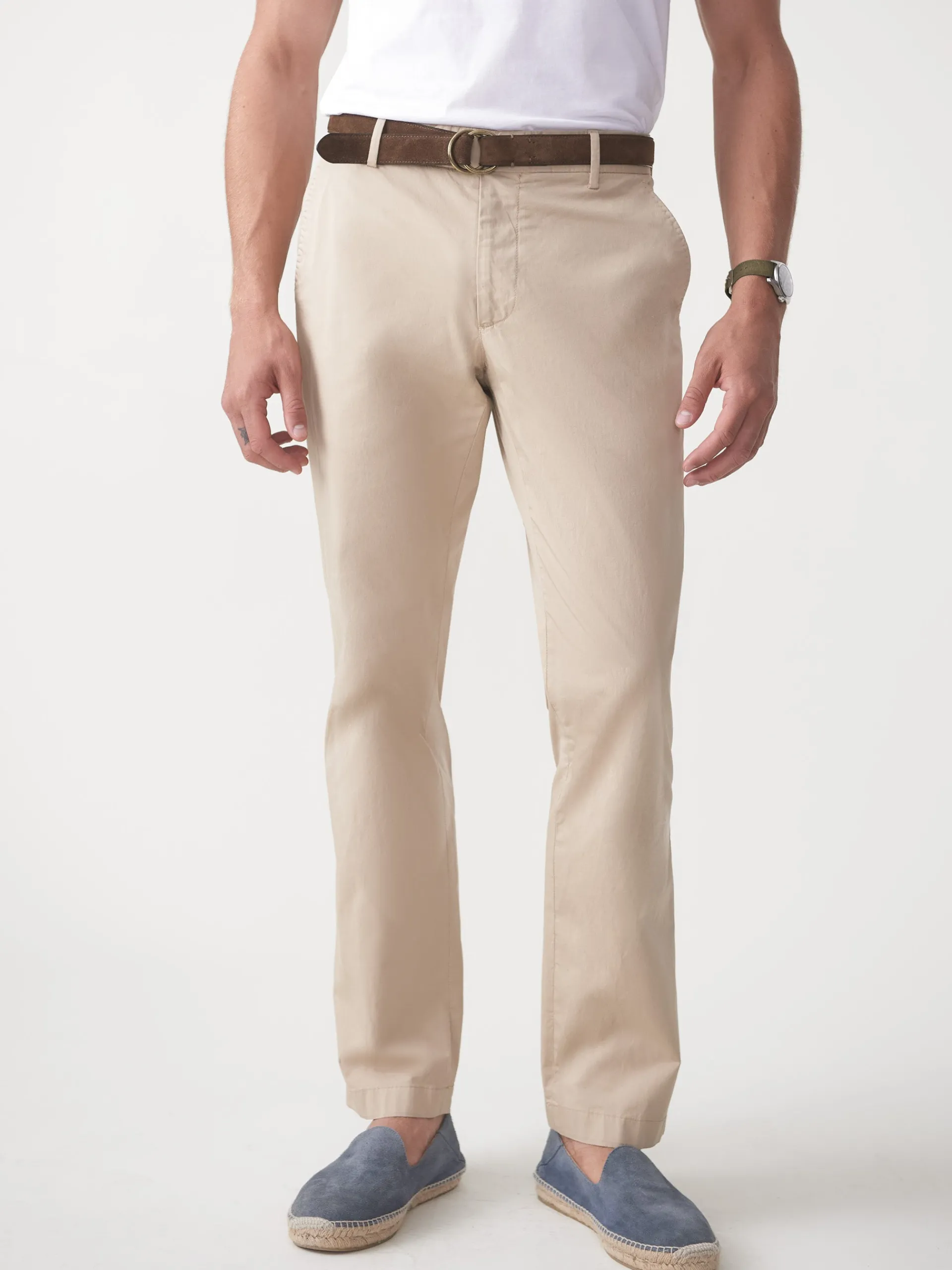 J.McLaughlin Taylor Straight-Fit Chino in Italian Twill Khaki Hot