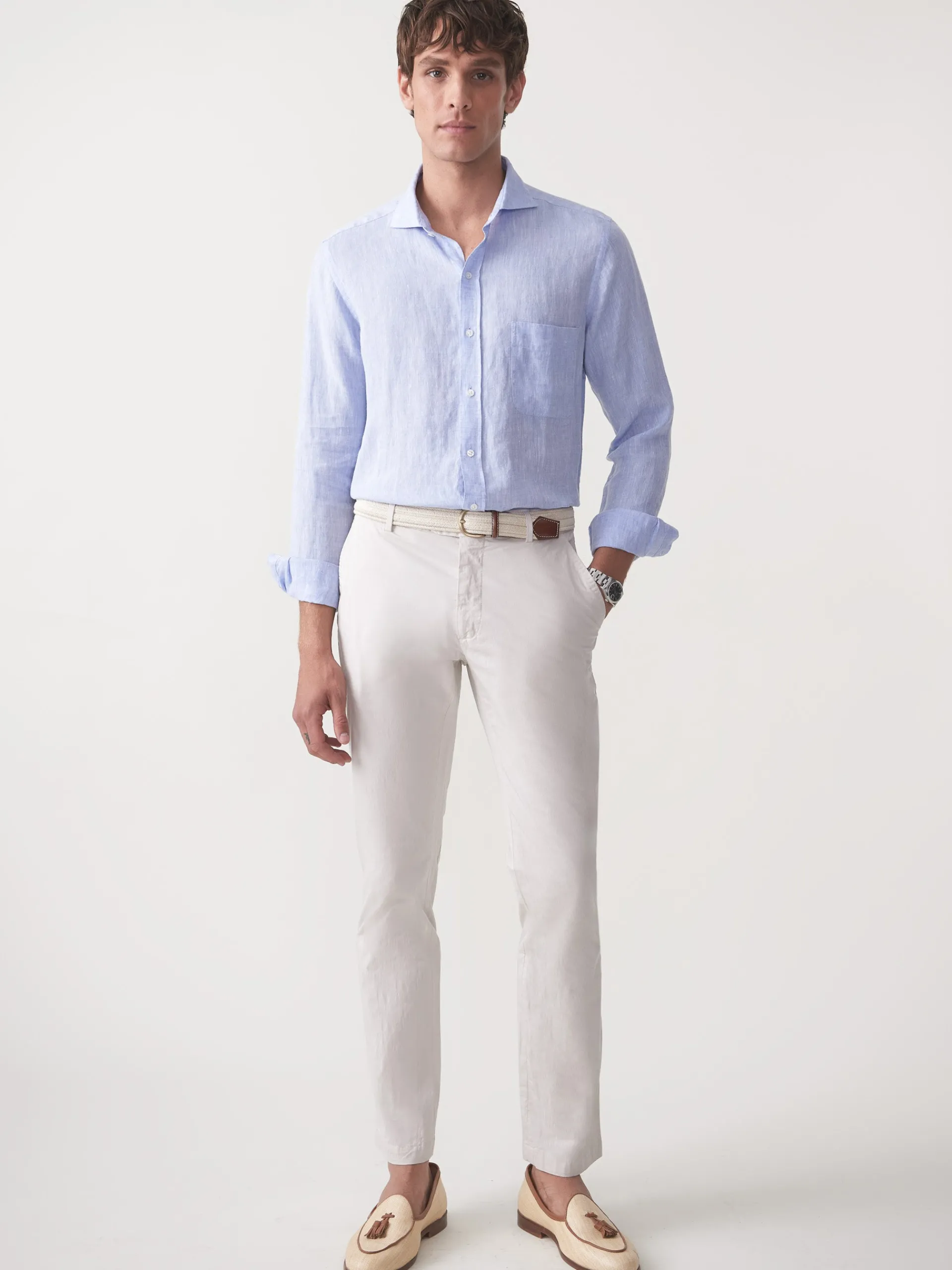 J.McLaughlin Taylor Straight-Fit Chino in Italian Twill Stone Clearance