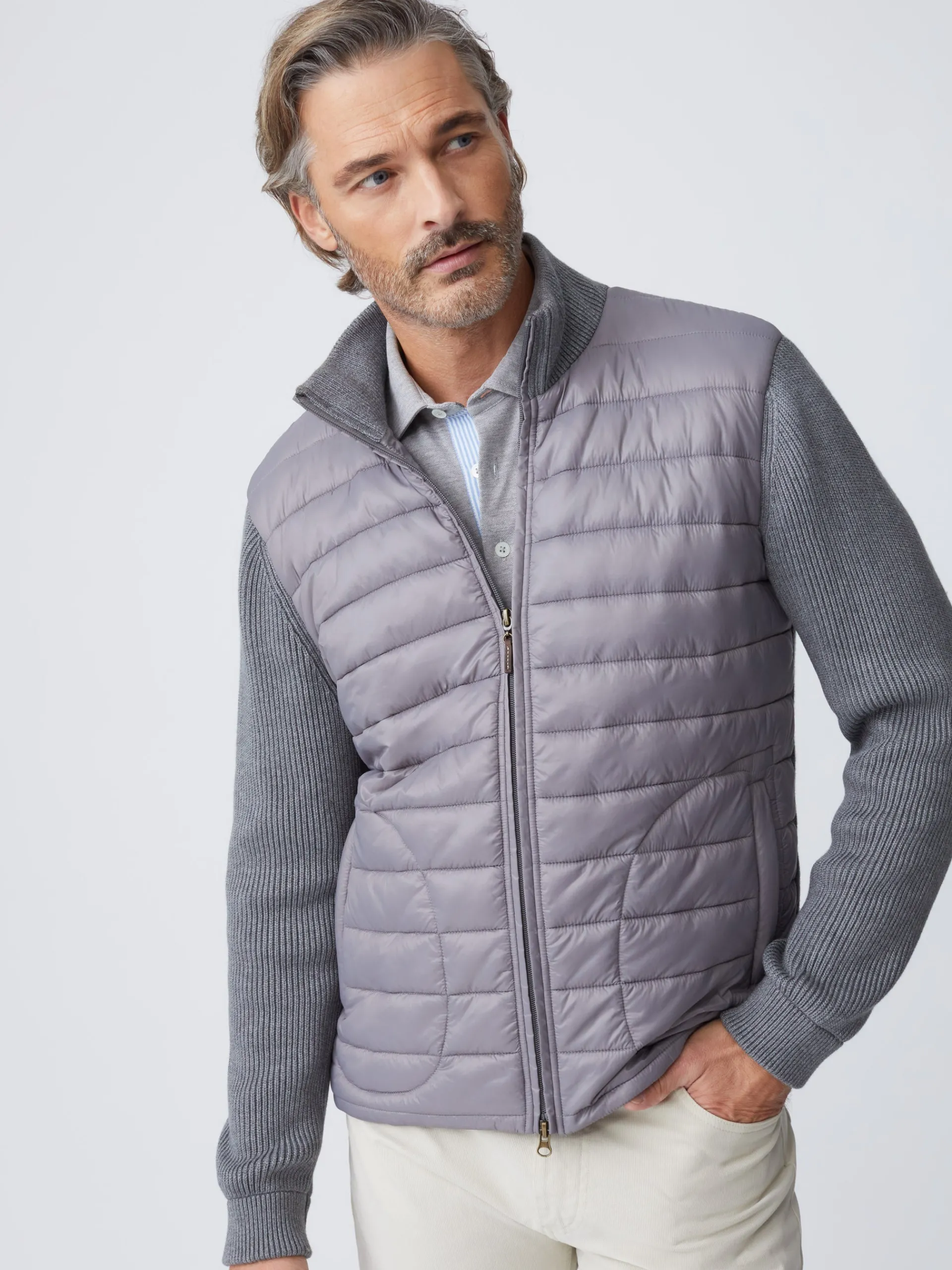 J.McLaughlin Torino Zip Up Gray Fashion