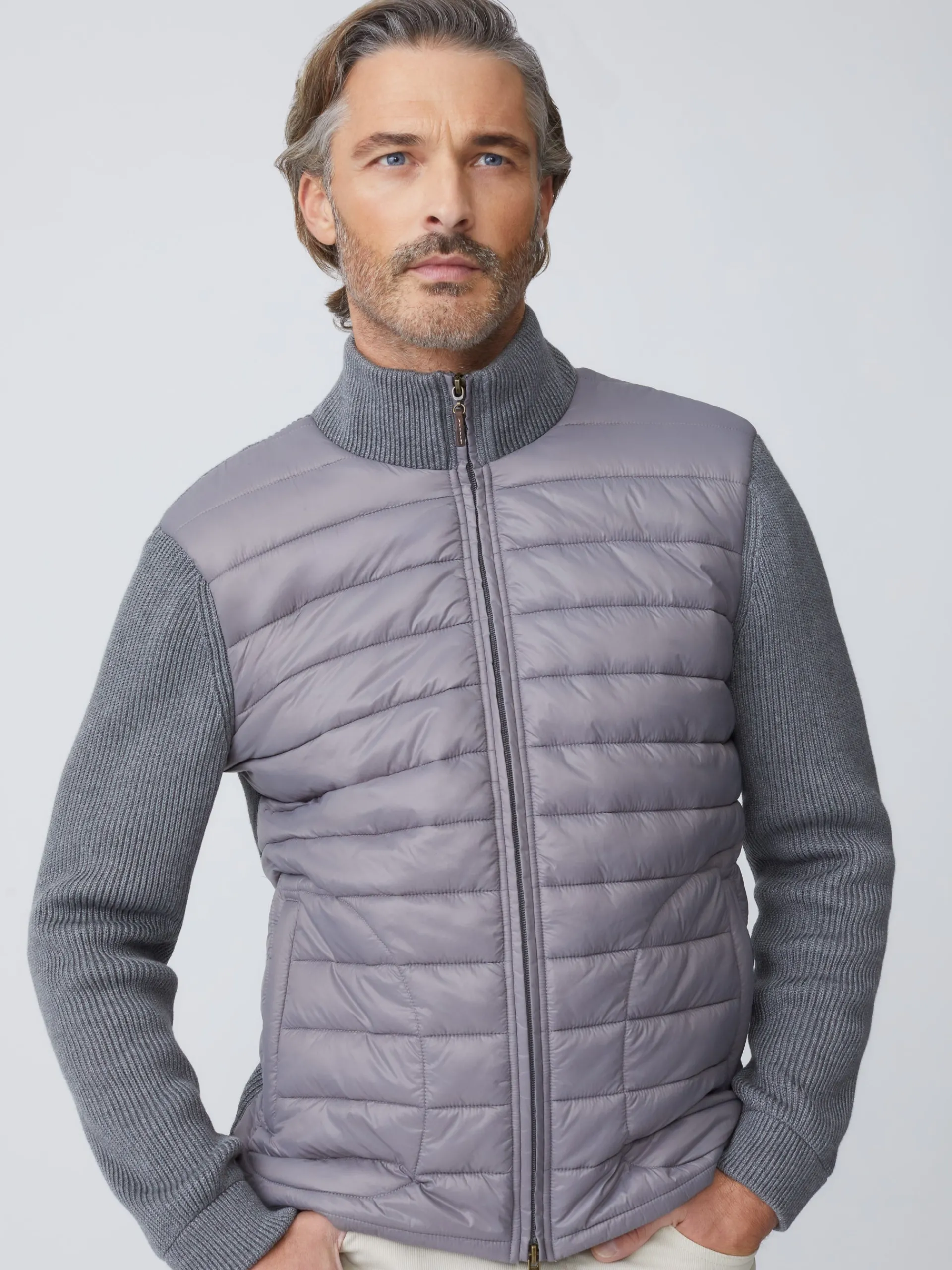 J.McLaughlin Torino Zip Up Gray Fashion