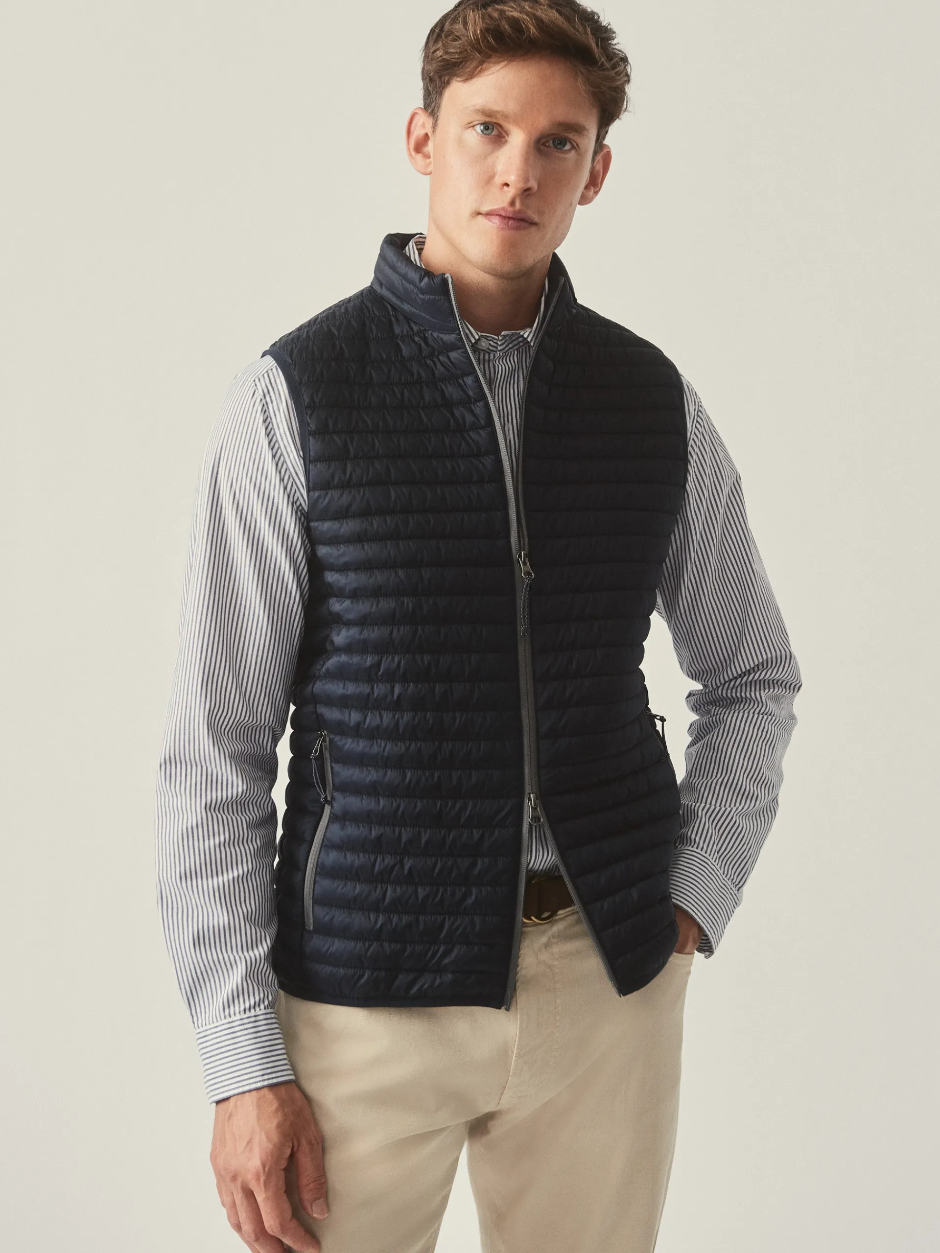 J.McLaughlin Traveler Quilted Vest Navy Cheap