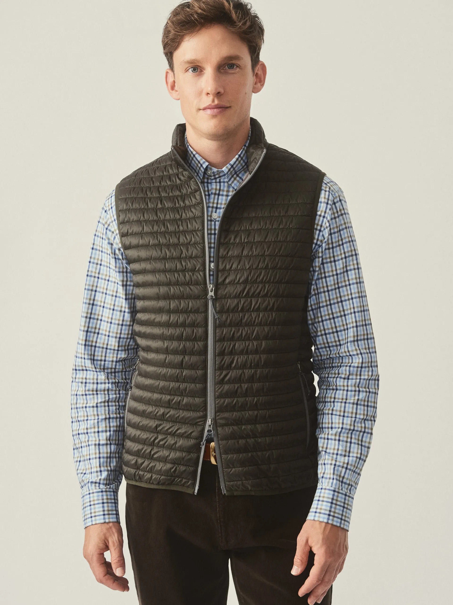 J.McLaughlin Traveler Quilted Vest DarkOlive Shop