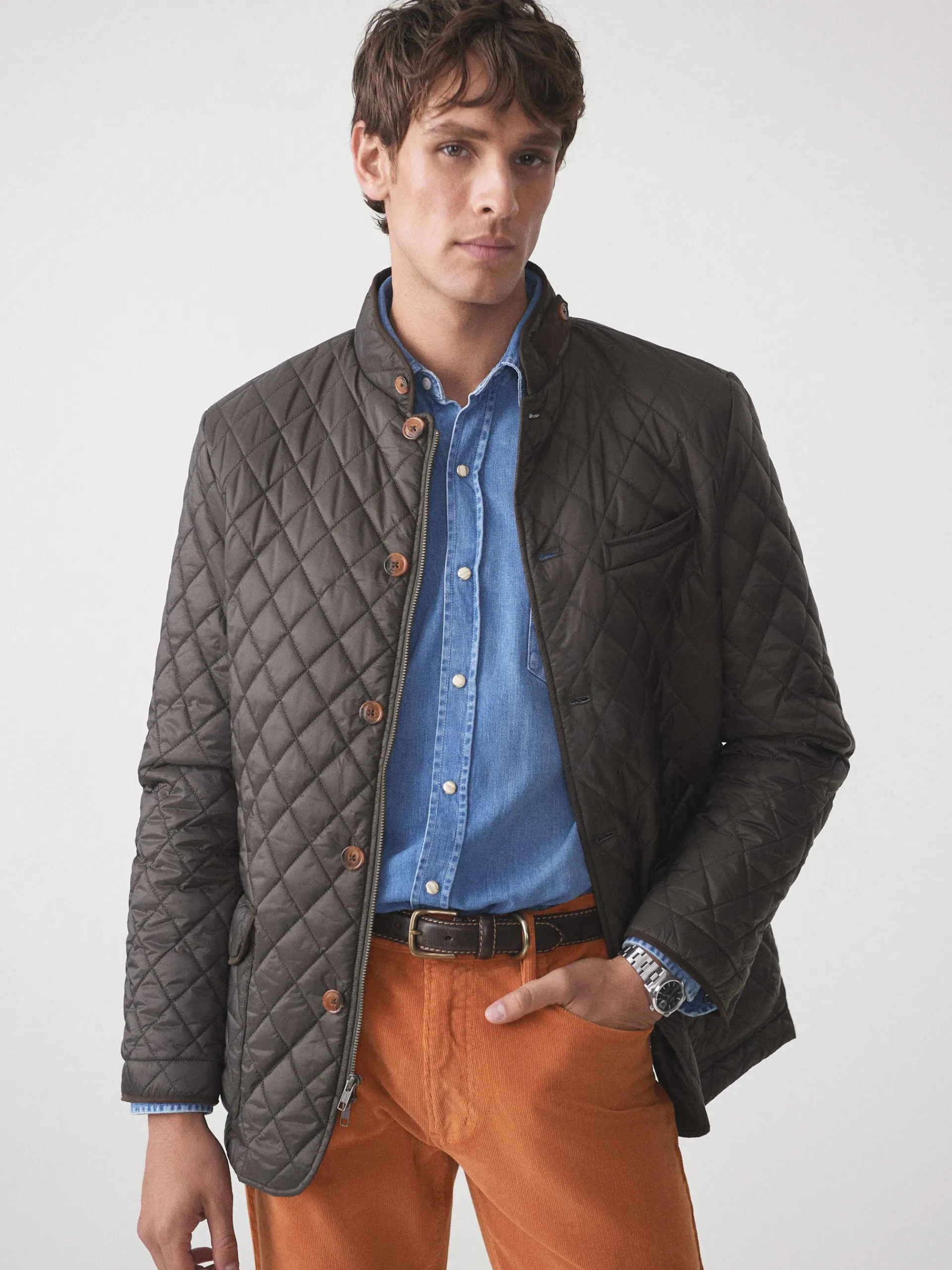 J.McLaughlin Upland Quilted Jacket DarkOlive Sale