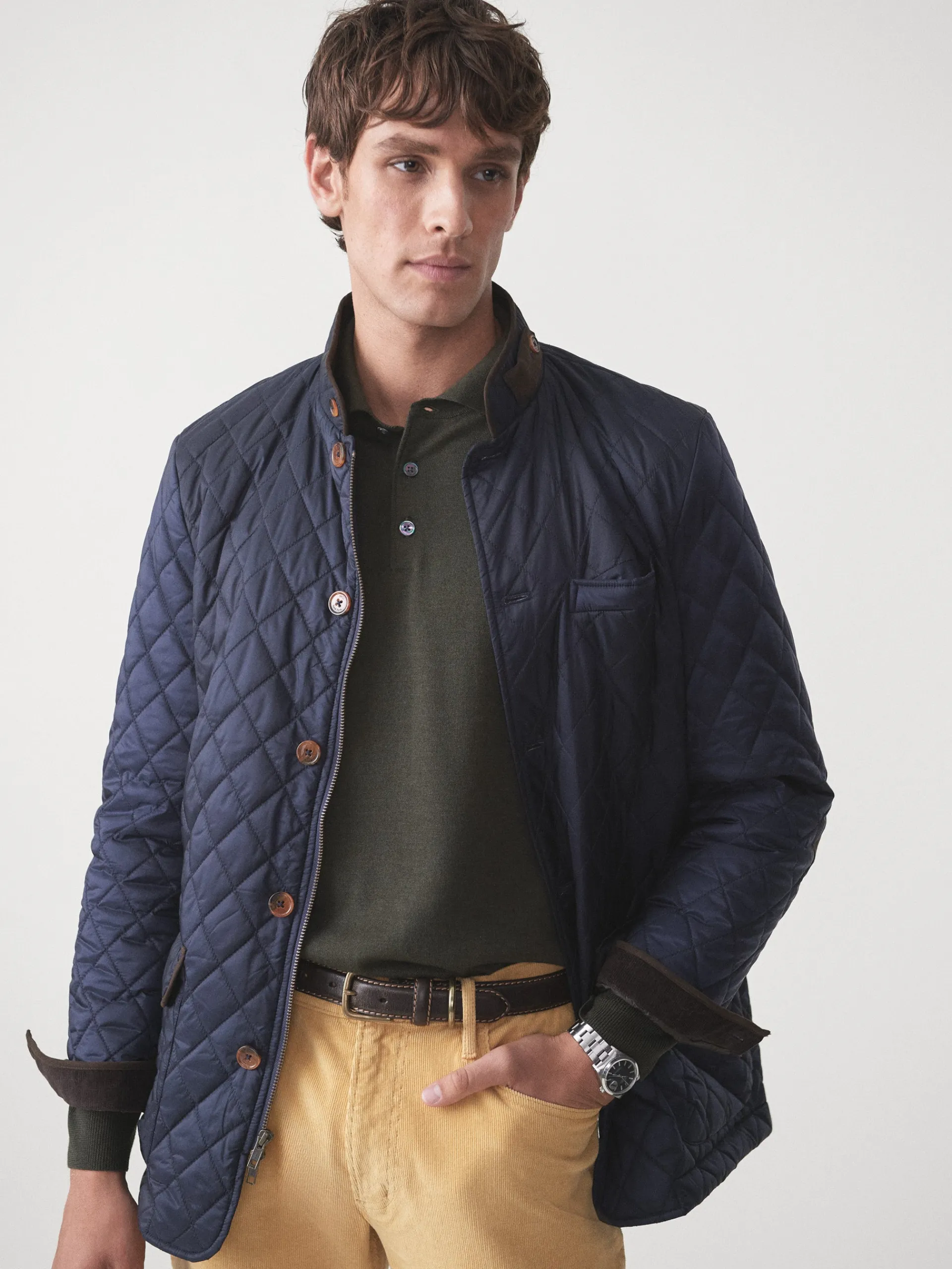 J.McLaughlin Upland Quilted Jacket Navy Flash Sale