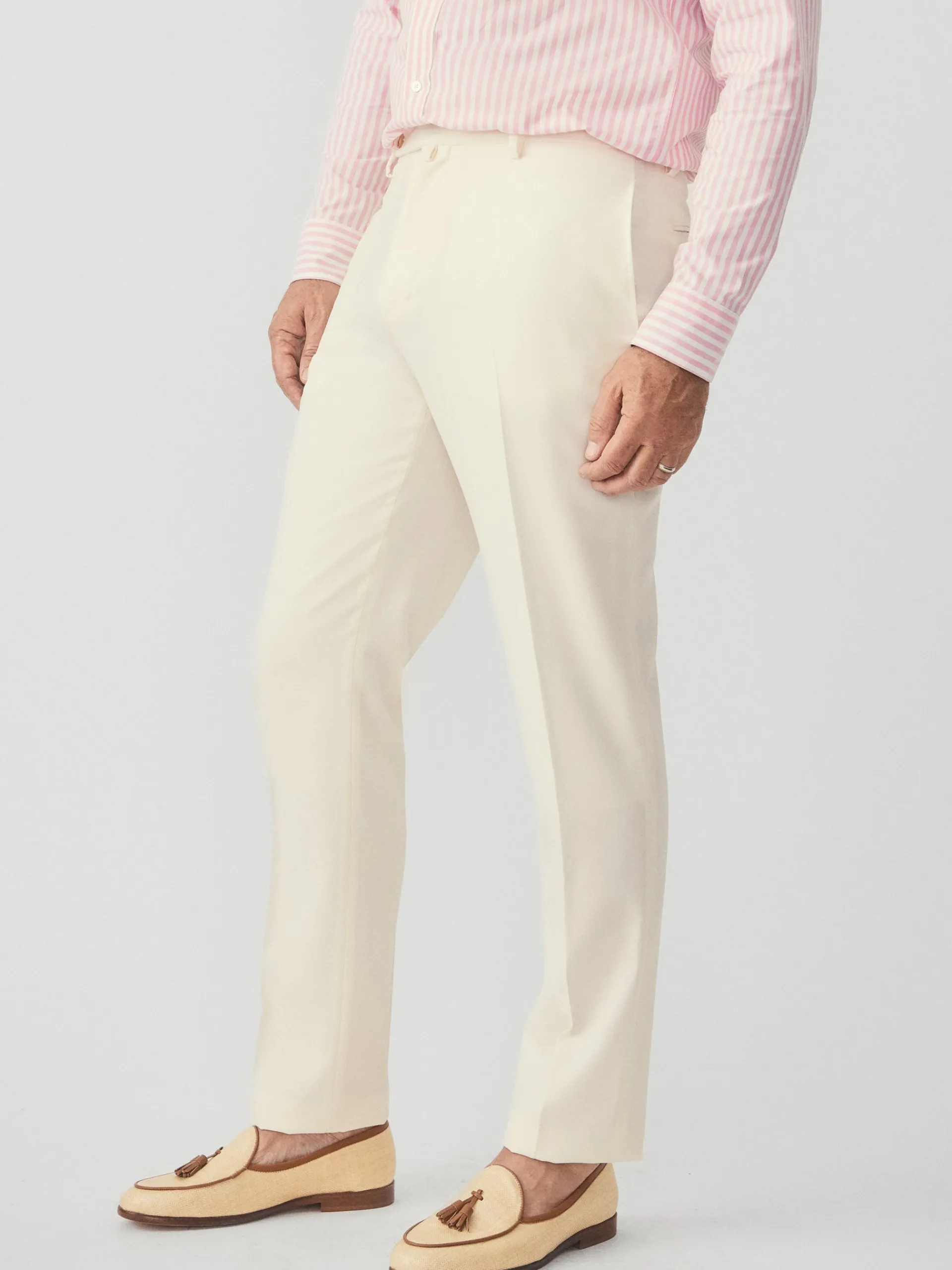 J.McLaughlin Wool Gaberdine Oxford Pants OffWhite New