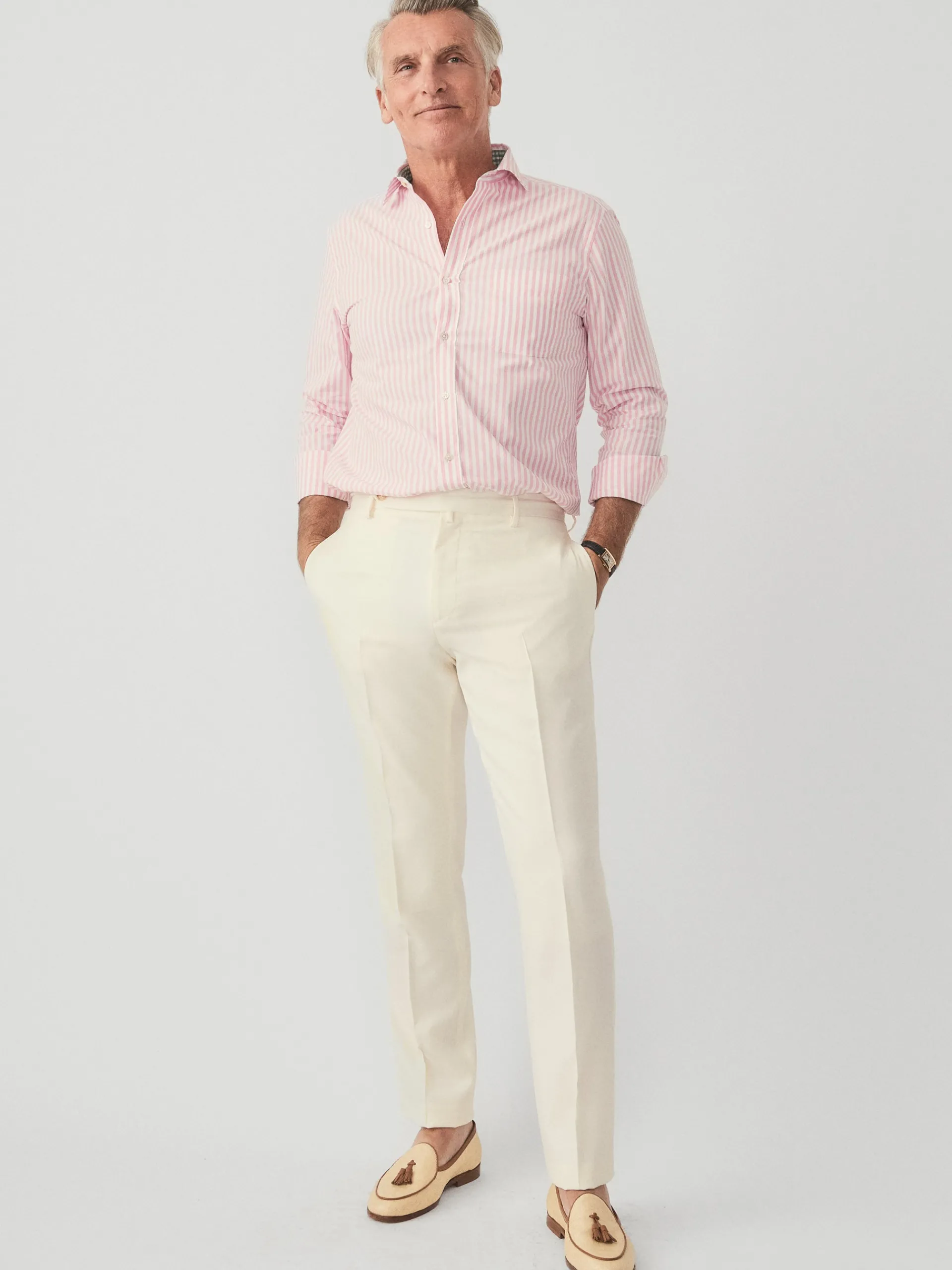 J.McLaughlin Wool Gaberdine Oxford Pants OffWhite New