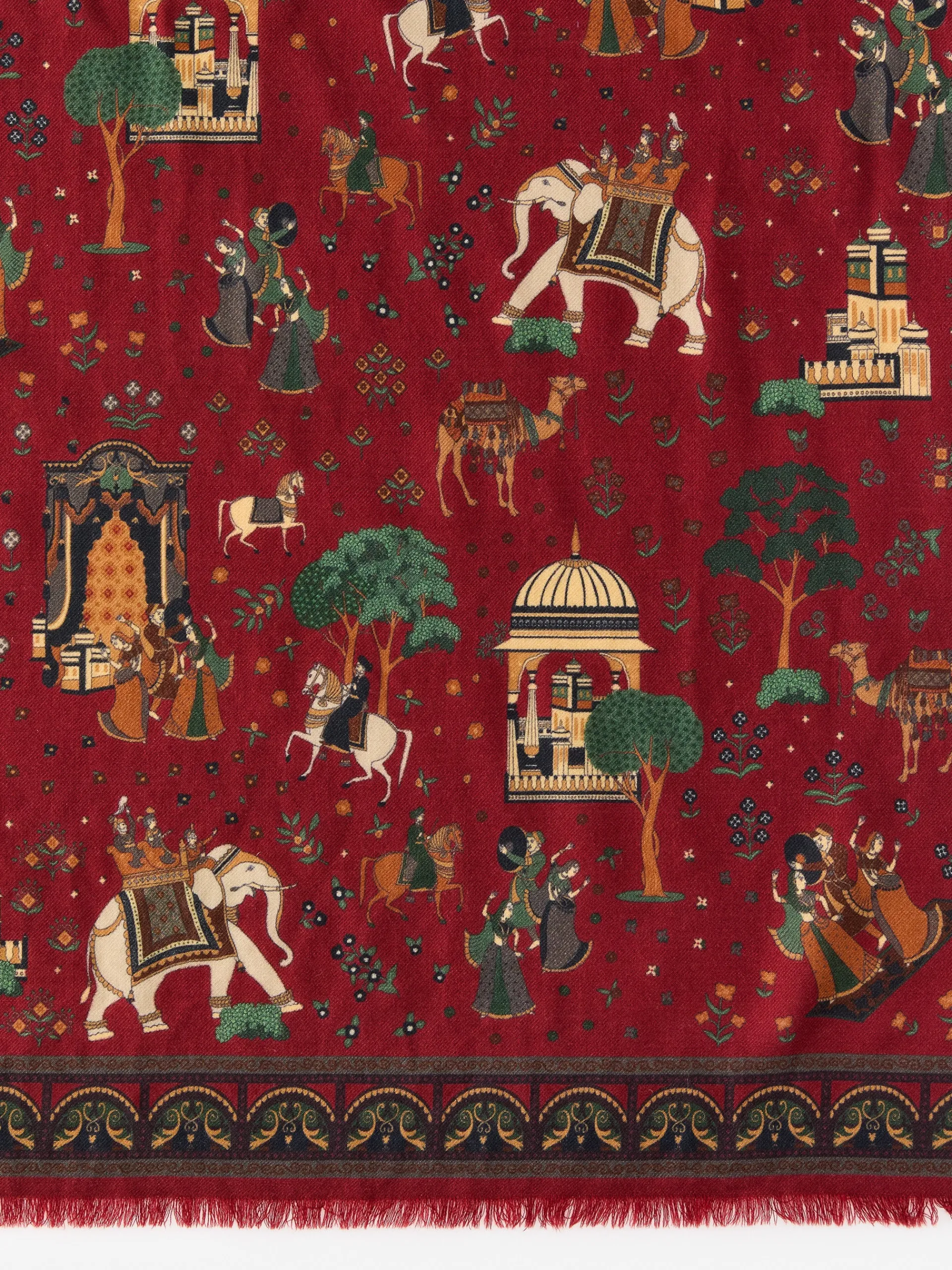 J.McLaughlin Wool Scarf in Palace Pictorial Mahogany Best