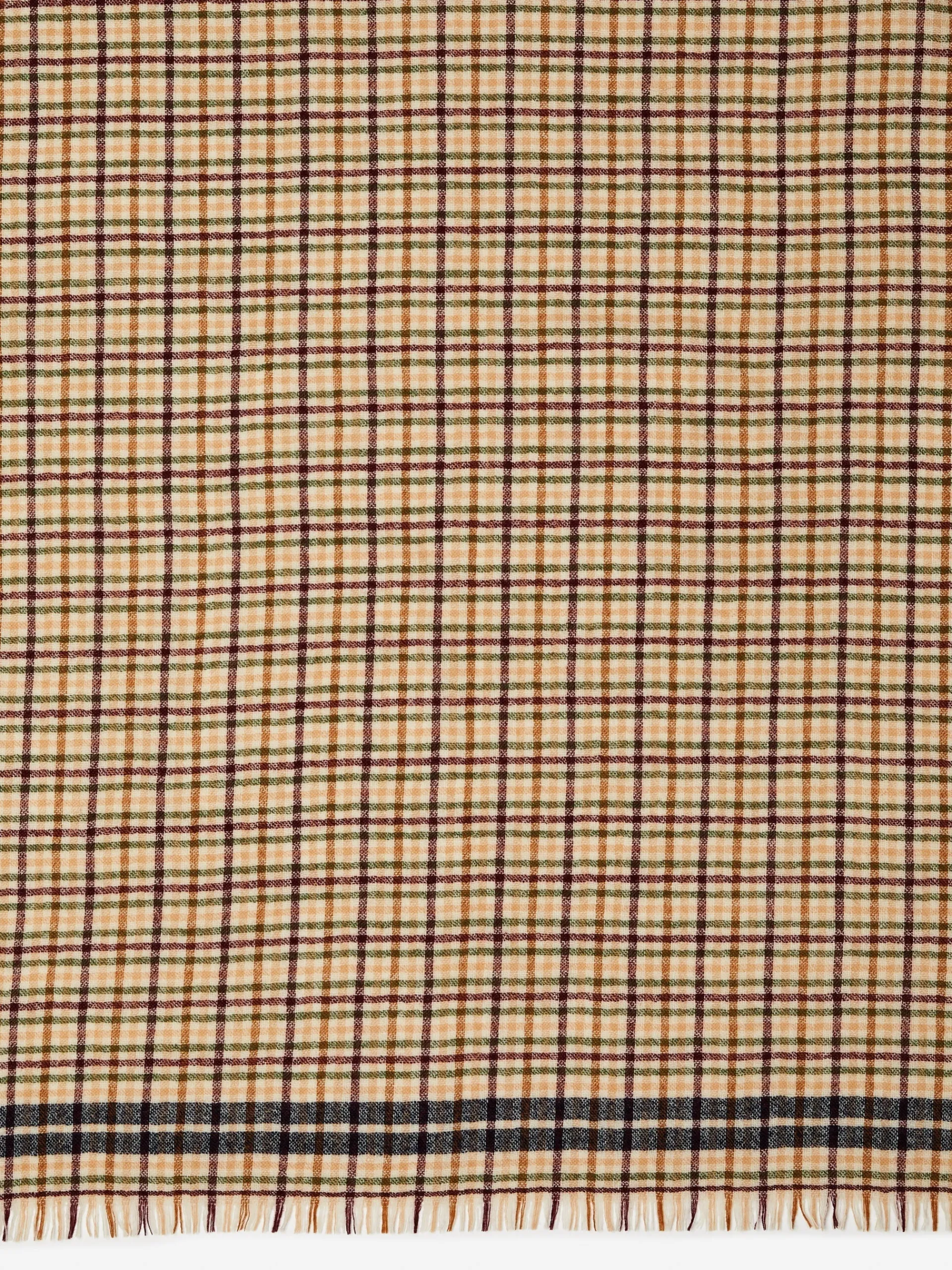 J.McLaughlin Wool Scarf in Plaid Rust/Beige/Cranberry New