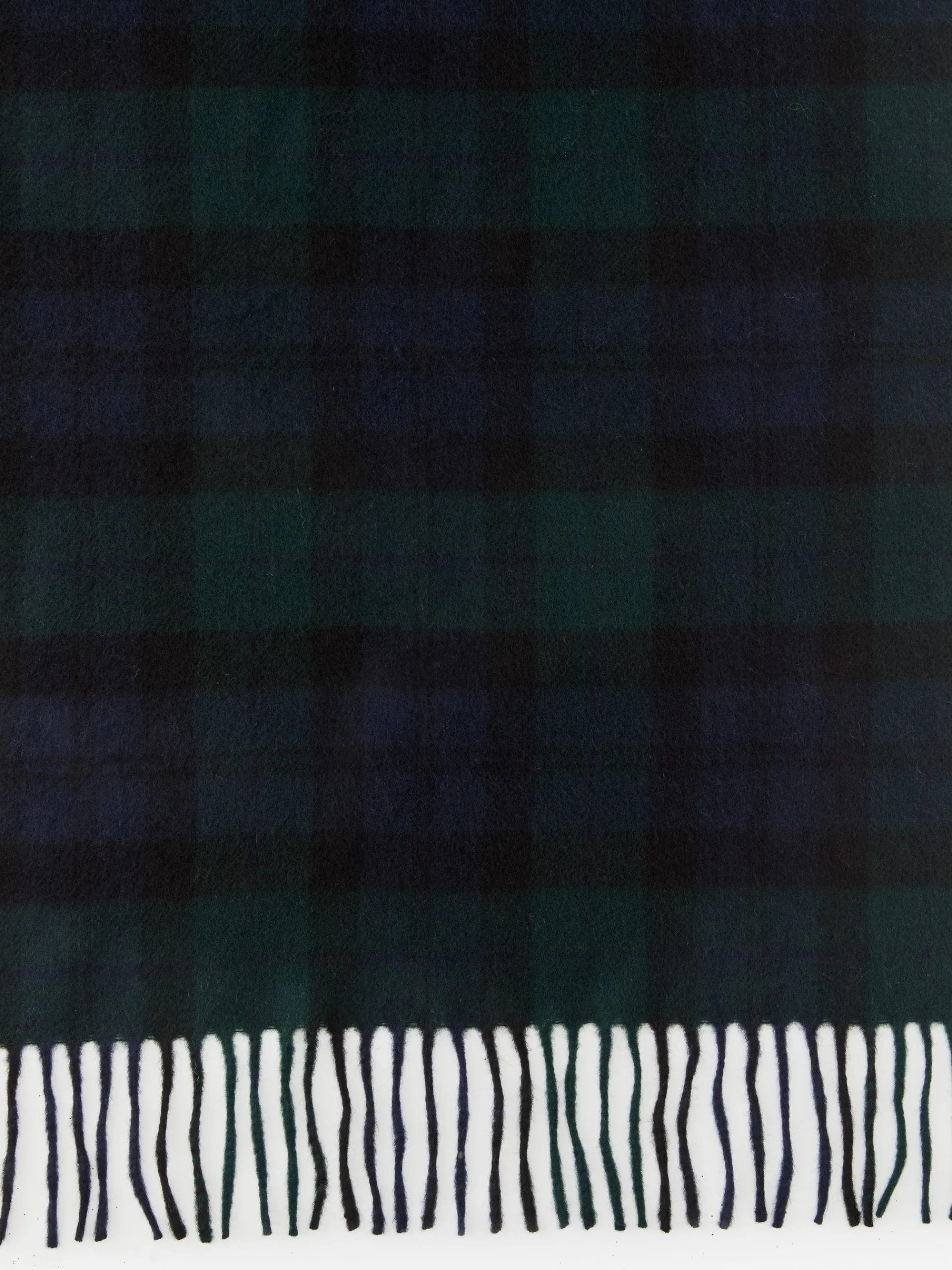 J.McLaughlin Wool Scarf in Tartan Navy/Green Clearance